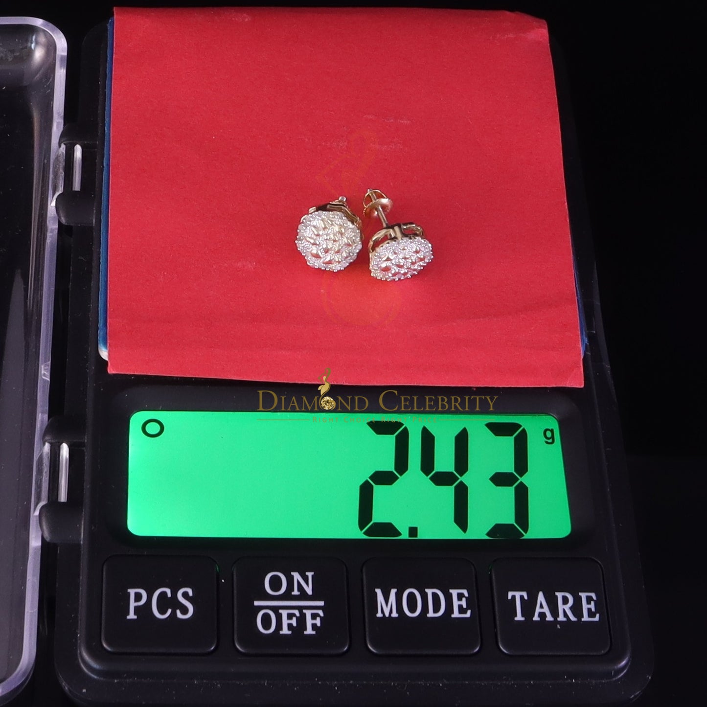 DiamondCelebritees 0.15ct Diamond 925 Sterling Yellow Silver for Men's /Womens Stud Nugget Earrings
