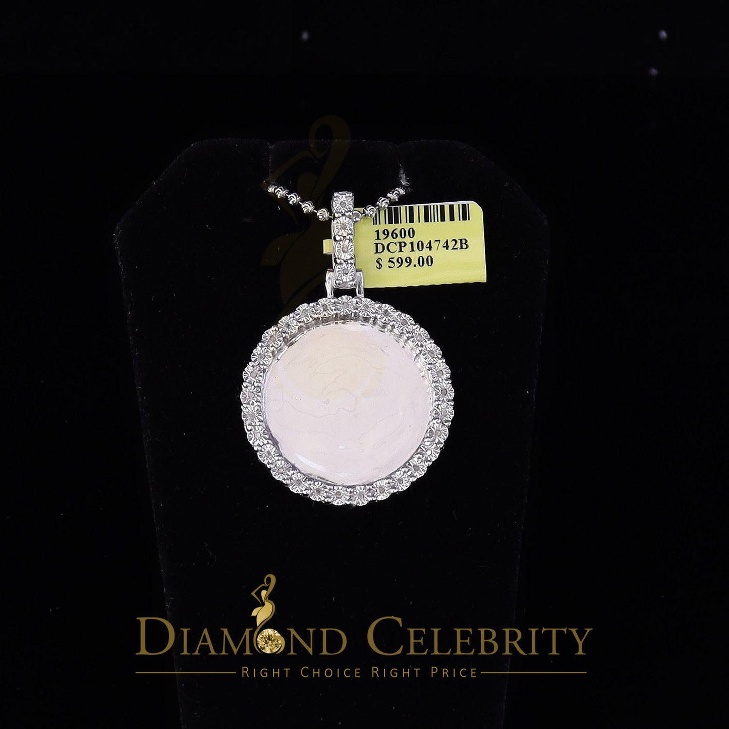 DiamondCelebritees Real 0.50ct Diamond 925 Sterling Silver 1.25" PICTURE Fashion White Pendant