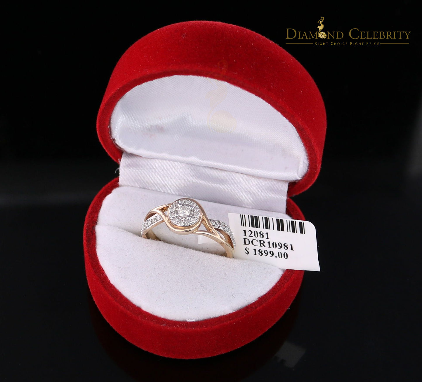 DiamondCelebritees Real 10kt Yellow Gold with 0.25 CT Real Diamond ROUND FLORAL Ring Size 6.5