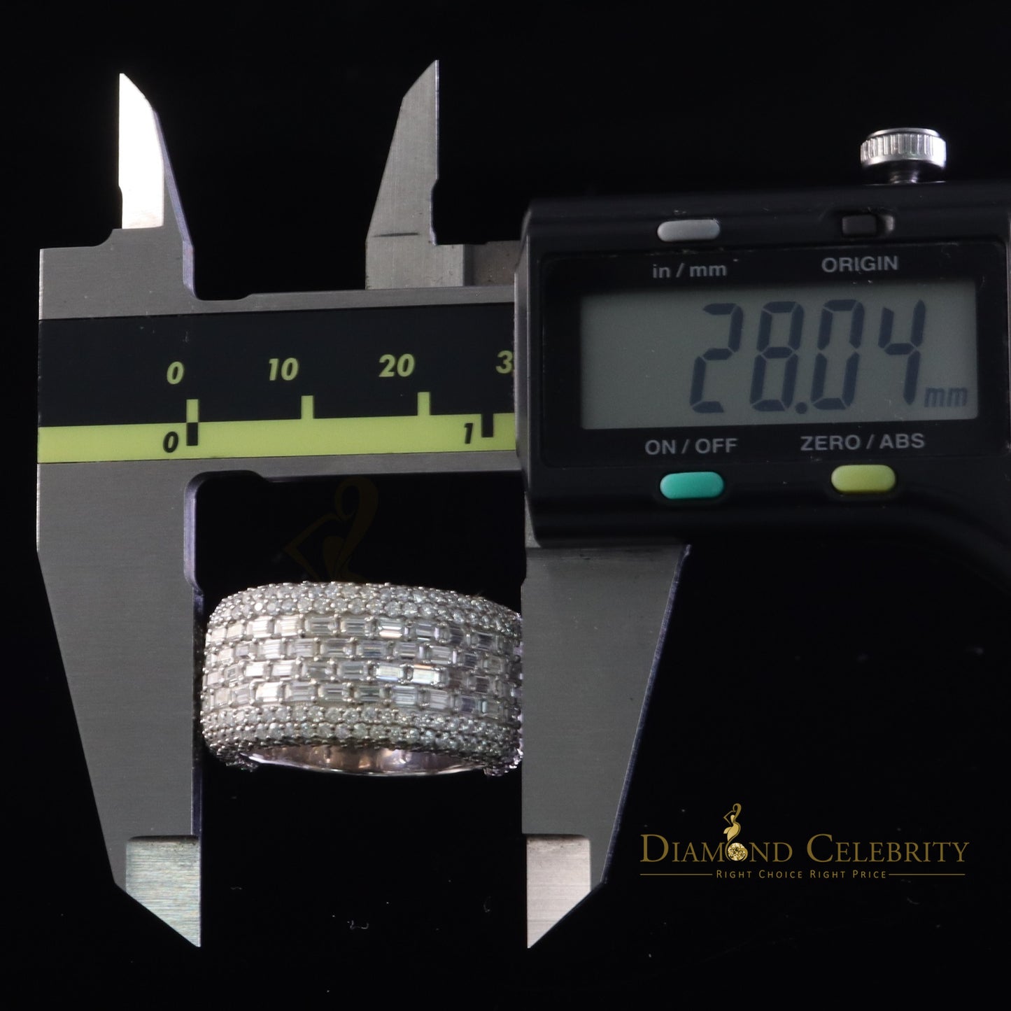 DiamondCelebritees Men's/Womens Silver White 6.00ct VVS 'D' Moissanite Baguette Stone Band Size 10