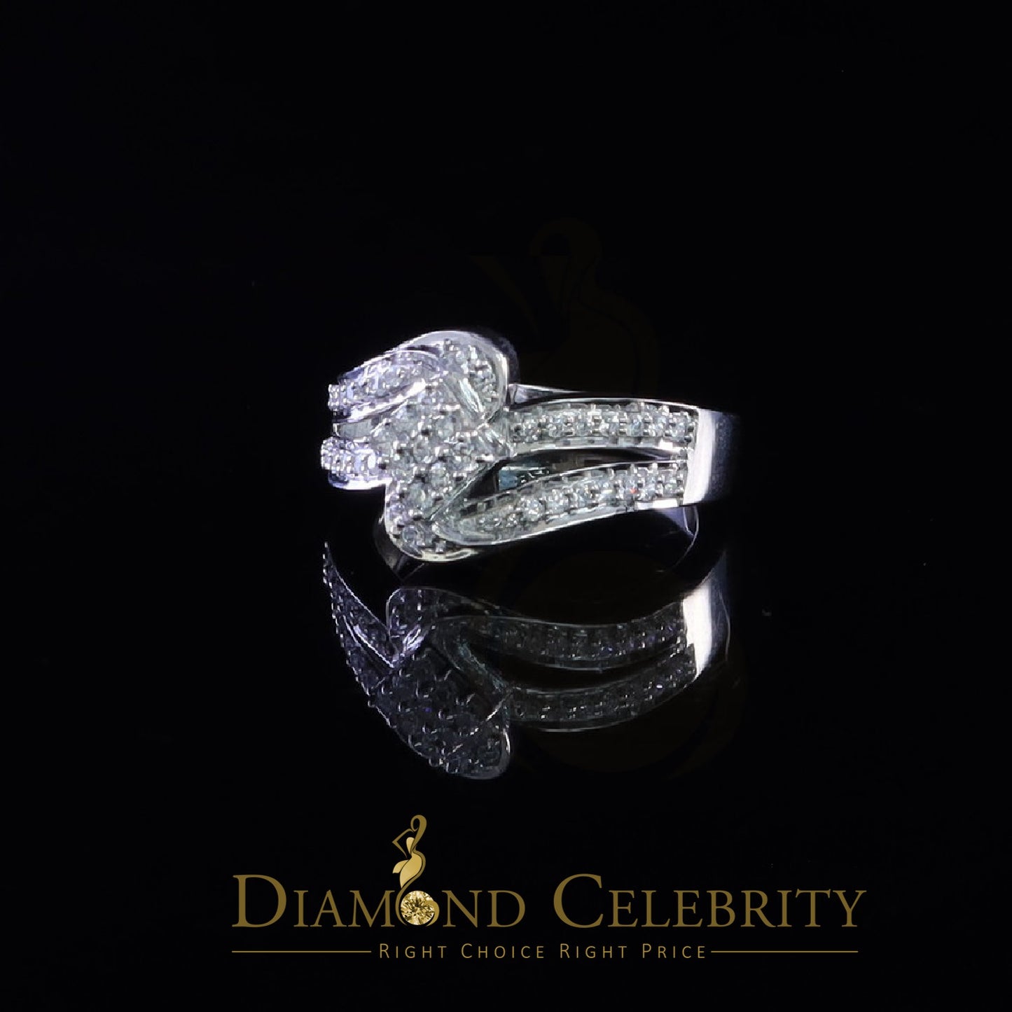 DiamondCelebritees 1.00ct 925 Sterling White Silver 'Z' Round Cubic Zirconia Womens Ring Size 7