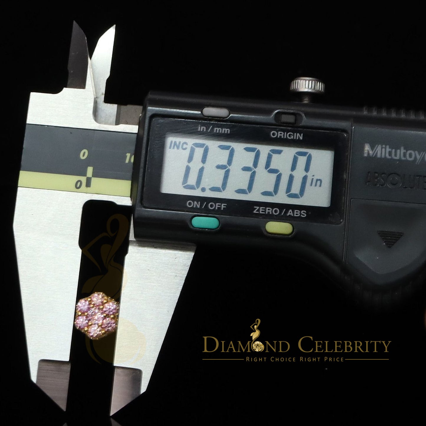 DiamondCelebritees 2.00 CT VVS D Pink Moissanite Women's 925 Yellow Silver 3D Floral Stud Earrings