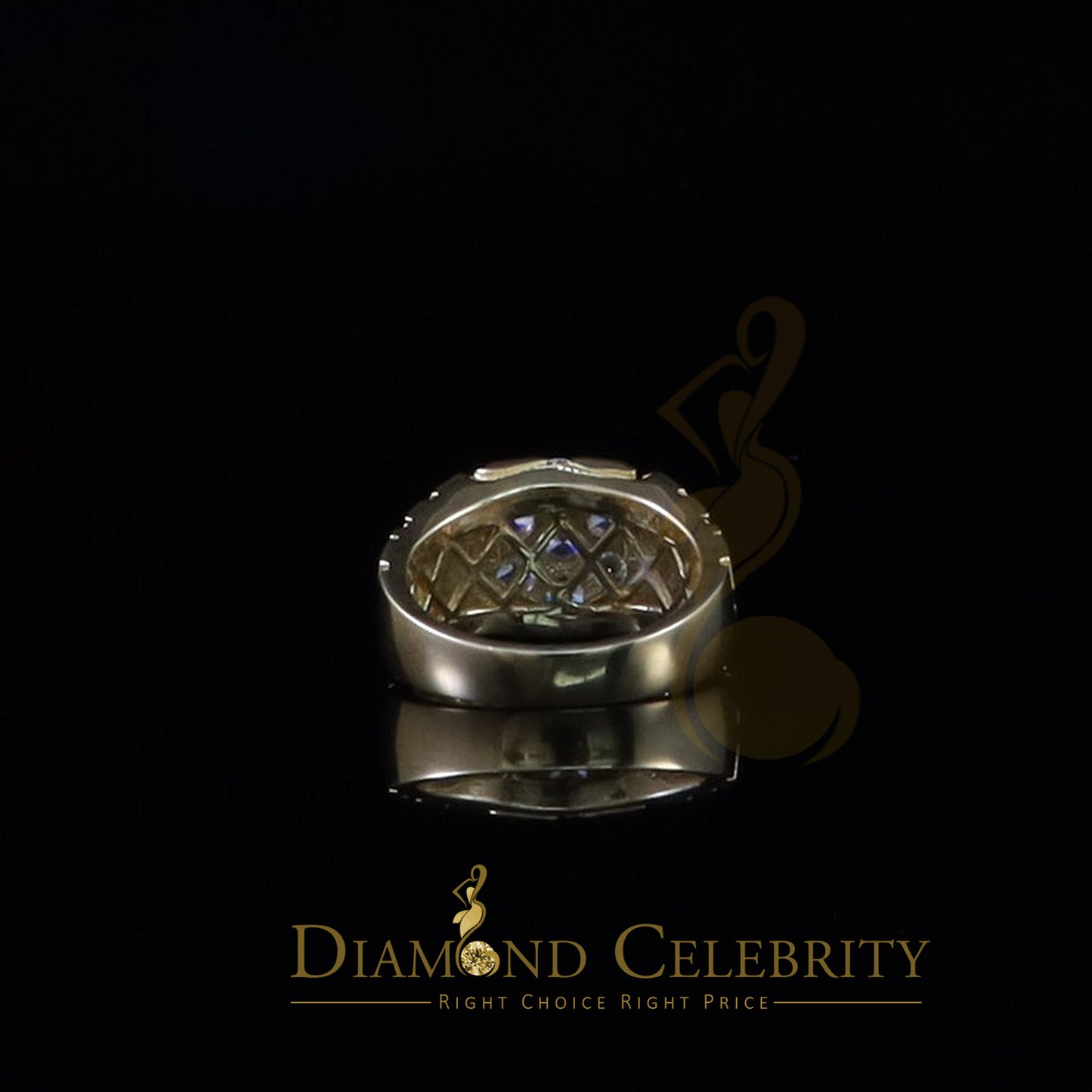 DiamondCelebritees 925 Yellow Sterling Silver 2.34ct Cubic Zirconia Promise Flower Ring Size 9