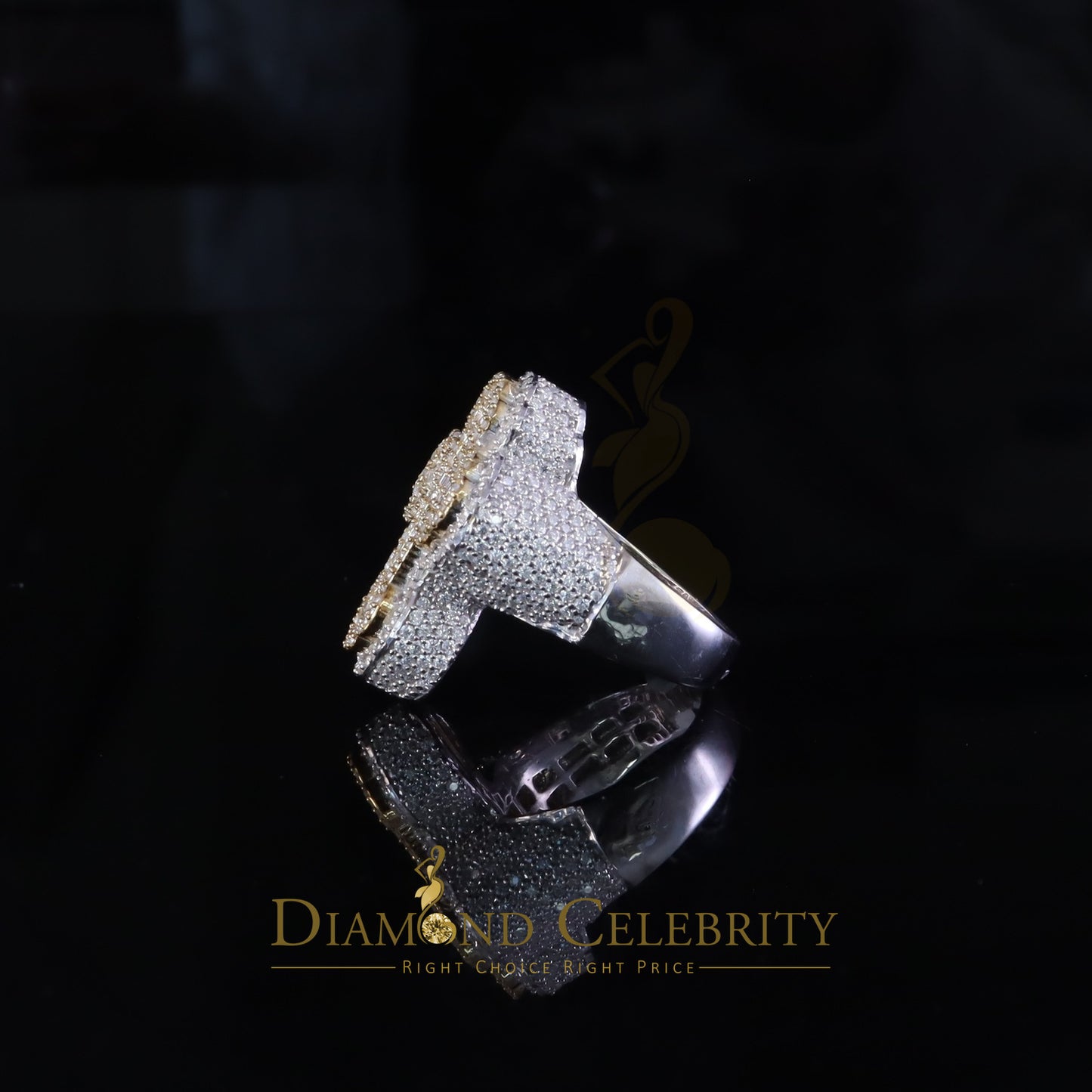 DiamondCelebritees New White 925 Sterling Silver 6.00ct VVS D Moissanite Rings Size 10 Cross Men's