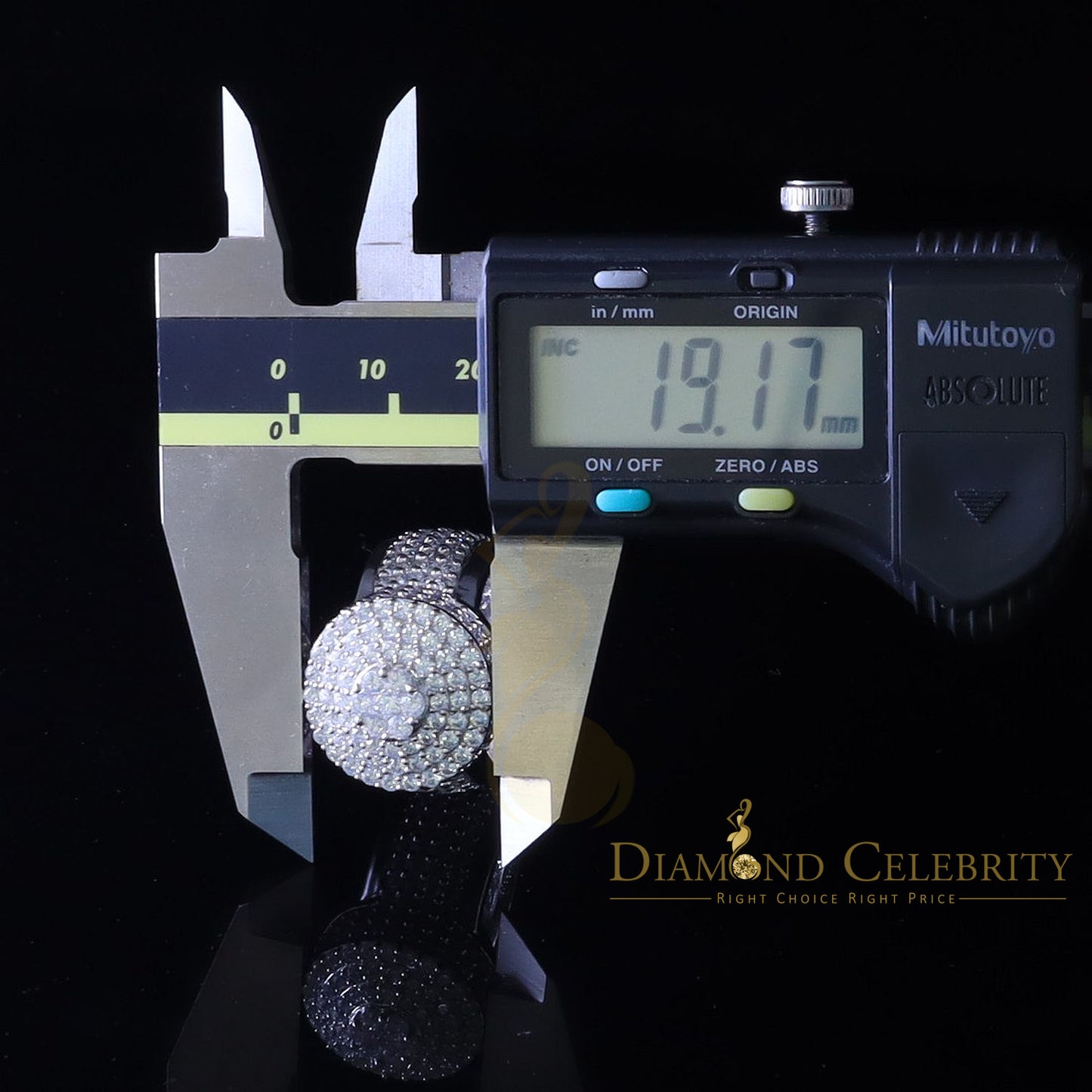 DiamondCelebritees 925 Silver White 15.00ct Cubic Zirconia Engagement Men's Round Ring Size 9.5