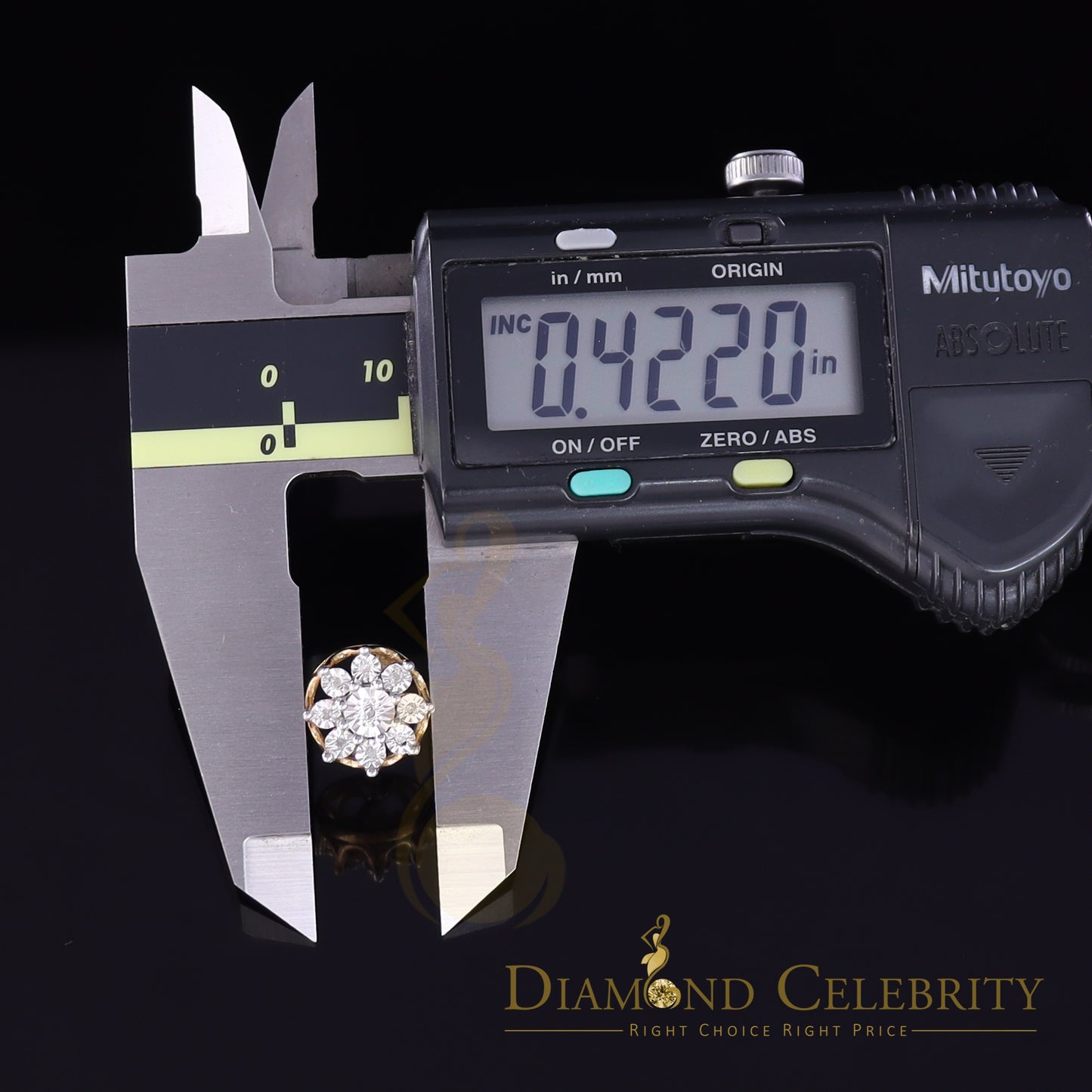 DiamondCelebritees Yellow 925 Sterling Silver 0.10ct Diamond For Men's & Women's Floral Earrings