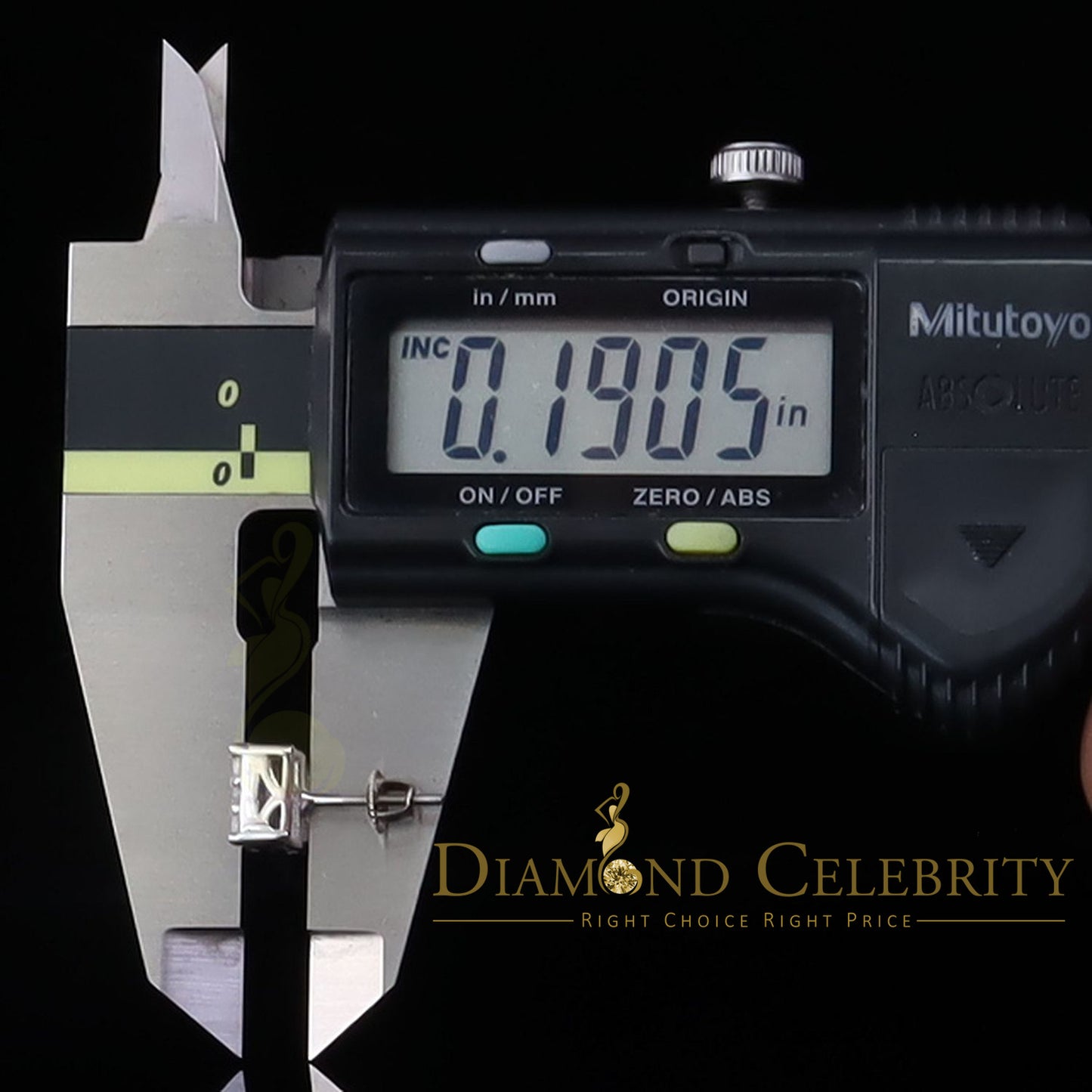 DiamondCelebritees Hip Hop 925 White Silver 1.68ct Cubic Zirconia Women's Square Stud Earrings