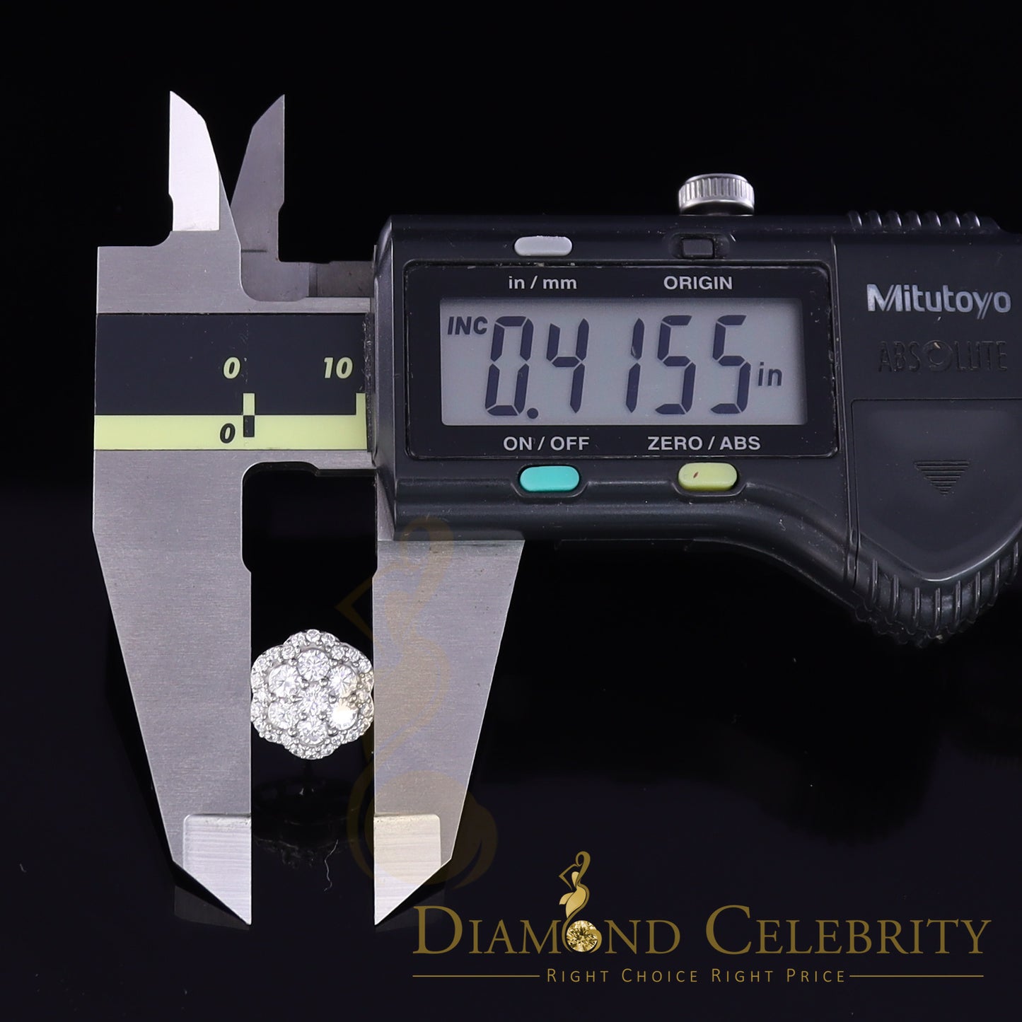 DiamondCelebritees 925 Sterling White Silver 2.7ct Cubic Zirconia Flower Women's Stud Earrings