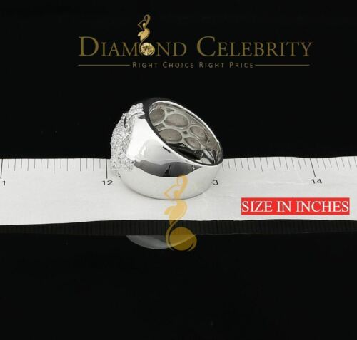 DiamondCelebritees White Silver Square 1.70ct Cubic Zirconia Men's Adjustable Ring From SZ 9 to 11