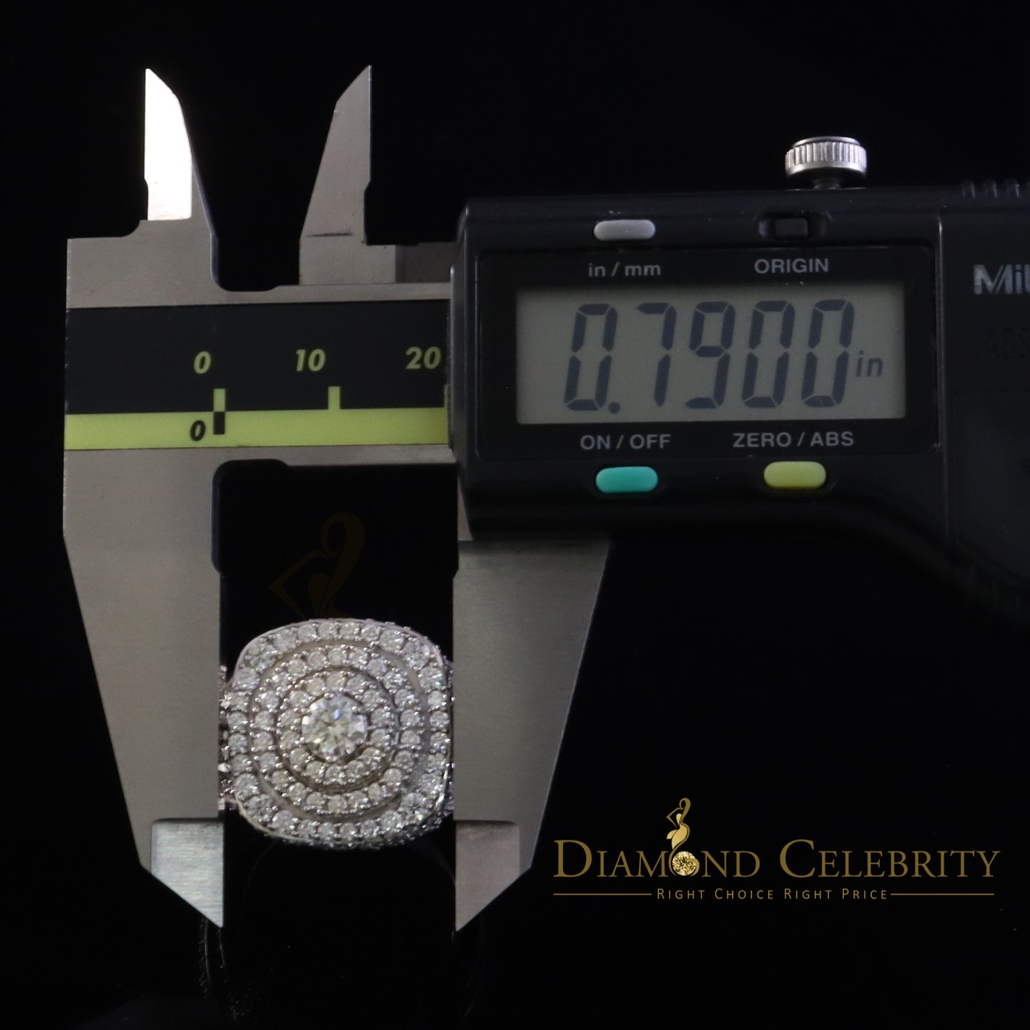 DiamondCelebritees White Sterling Silver 6.50ct VVS 'D' Moissanite Round Rings Size 10 Men's