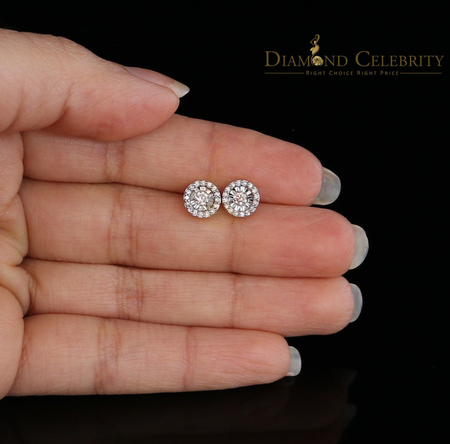 DiamondCelebritees10K Real Yellow Gold with 0.25CT Real Diamond Men's/Women's Stud Earring