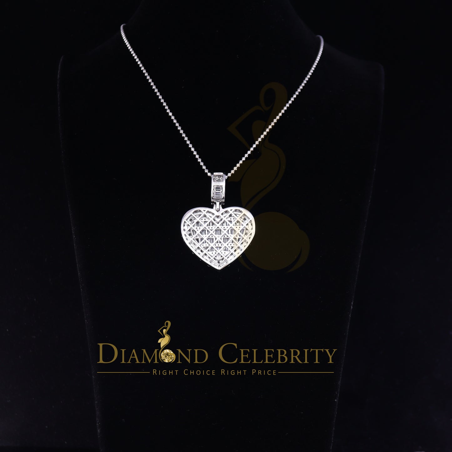 DiamondCelebritees Sterling Silver Beautiful 15.74ct Cubic Zirconia Pendant White Heart Shape
