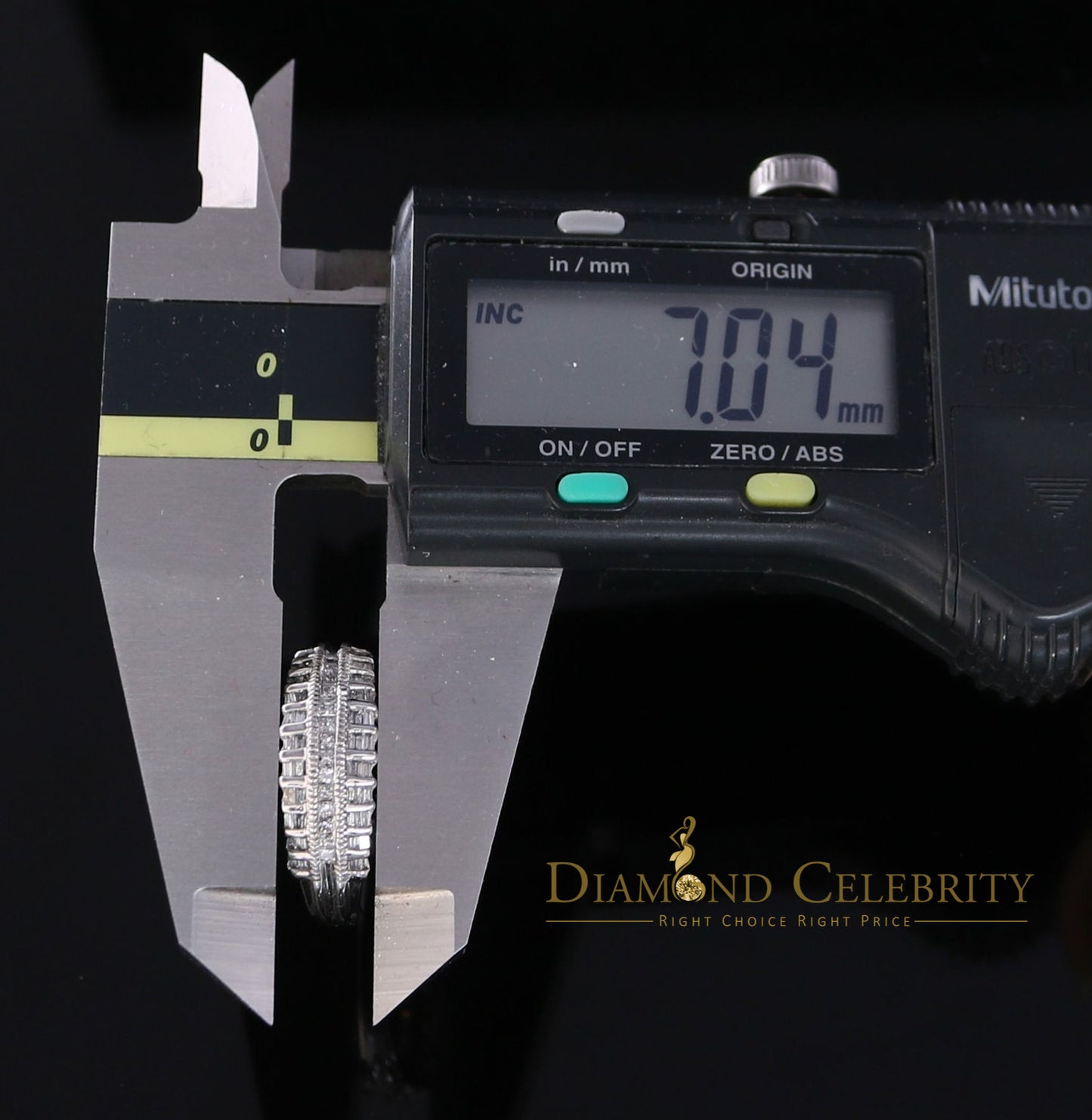 DiamondCelebritees Real 10 kt White Gold with 0.50 CT Genuine Diamond Round Bugget Ring Size 7