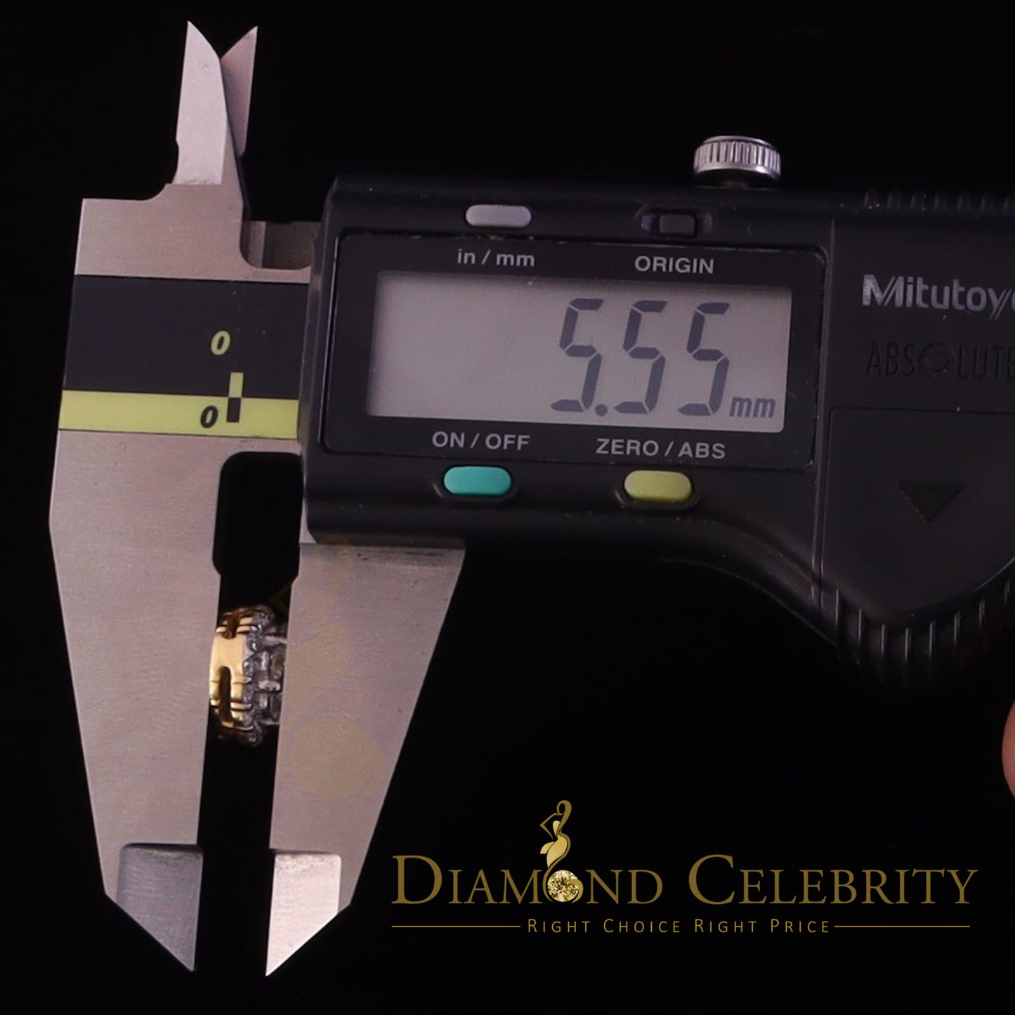 DiamondCelebritees Genuine 2.0ct Vvs 'D' Color Moissanite Cluster Earring 10k Real Yellow Gold