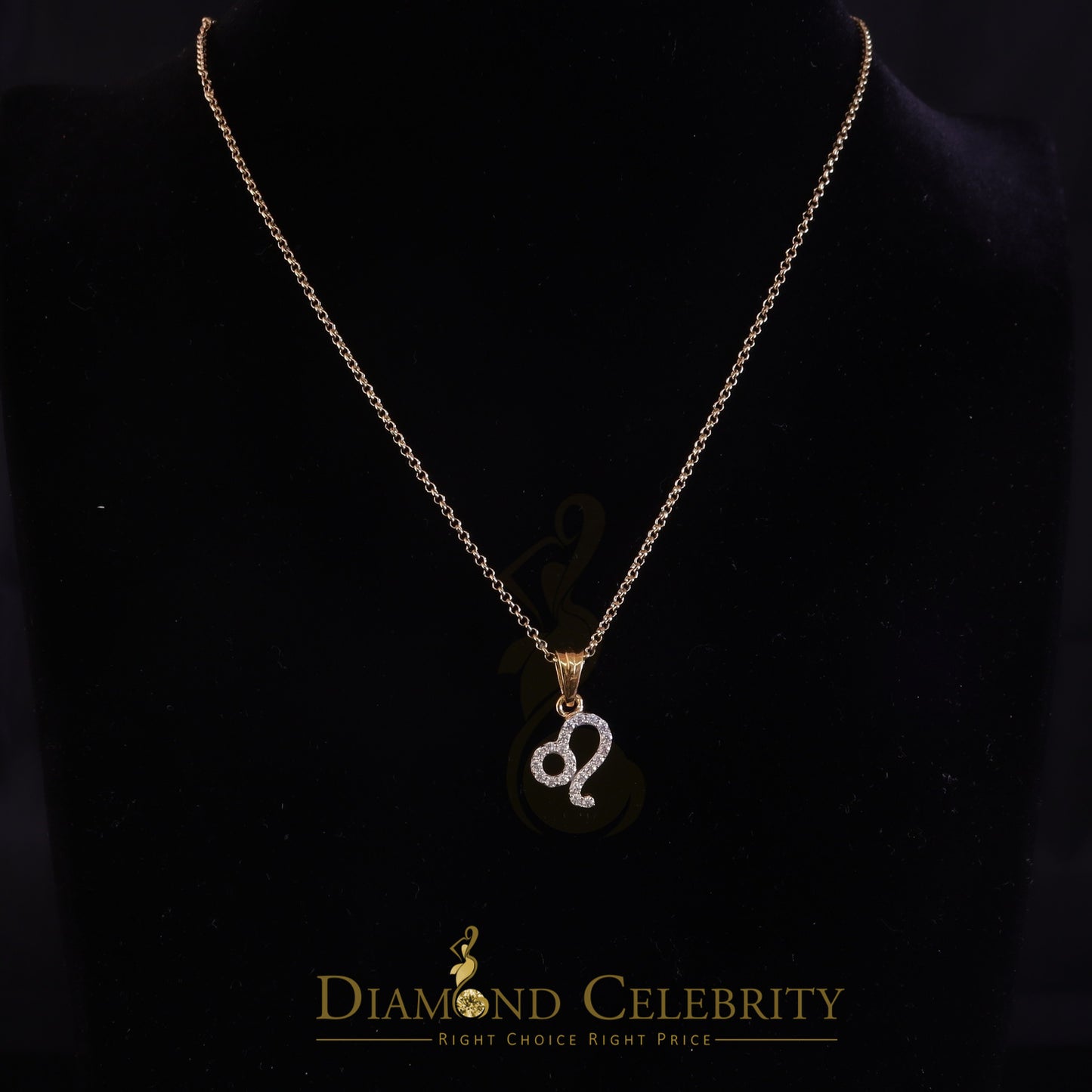 DiamondCelebritees 0.55ct Cubic Zirconia Yellow Silver LEO-AUGUST Month Men's & Women's Pendant