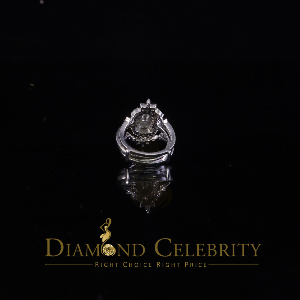 DiamondCelebritees 925 White Silver Solitaire Enhancer Guard Wrap Ring 2.00ct Moissanite Size 7