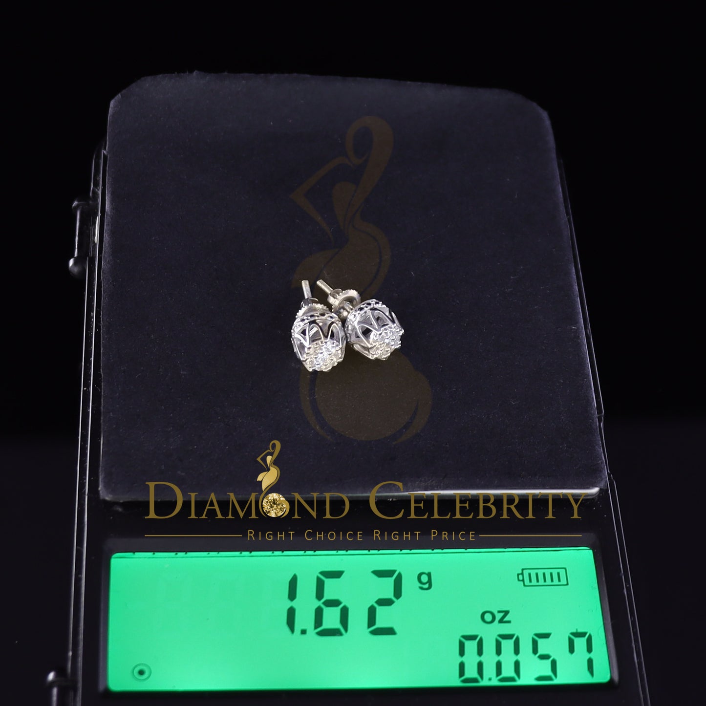 DiamondCelebritees 925 White Silver Sterling 0.36ct Cubic Zirconia Hip Hop Floral Women's Earrings