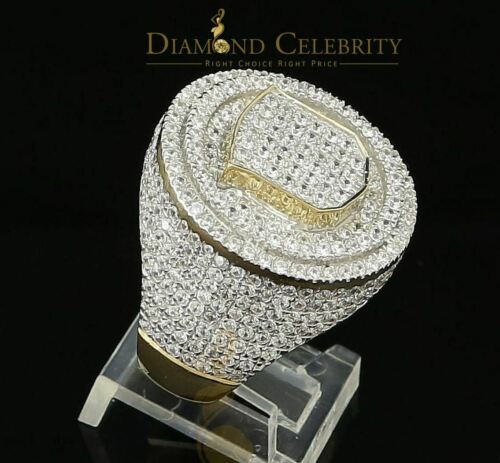 Yellow Sterling Silver11.50ct Cubic Zirconia Men Ring Gifts Size from 9.5 to 11