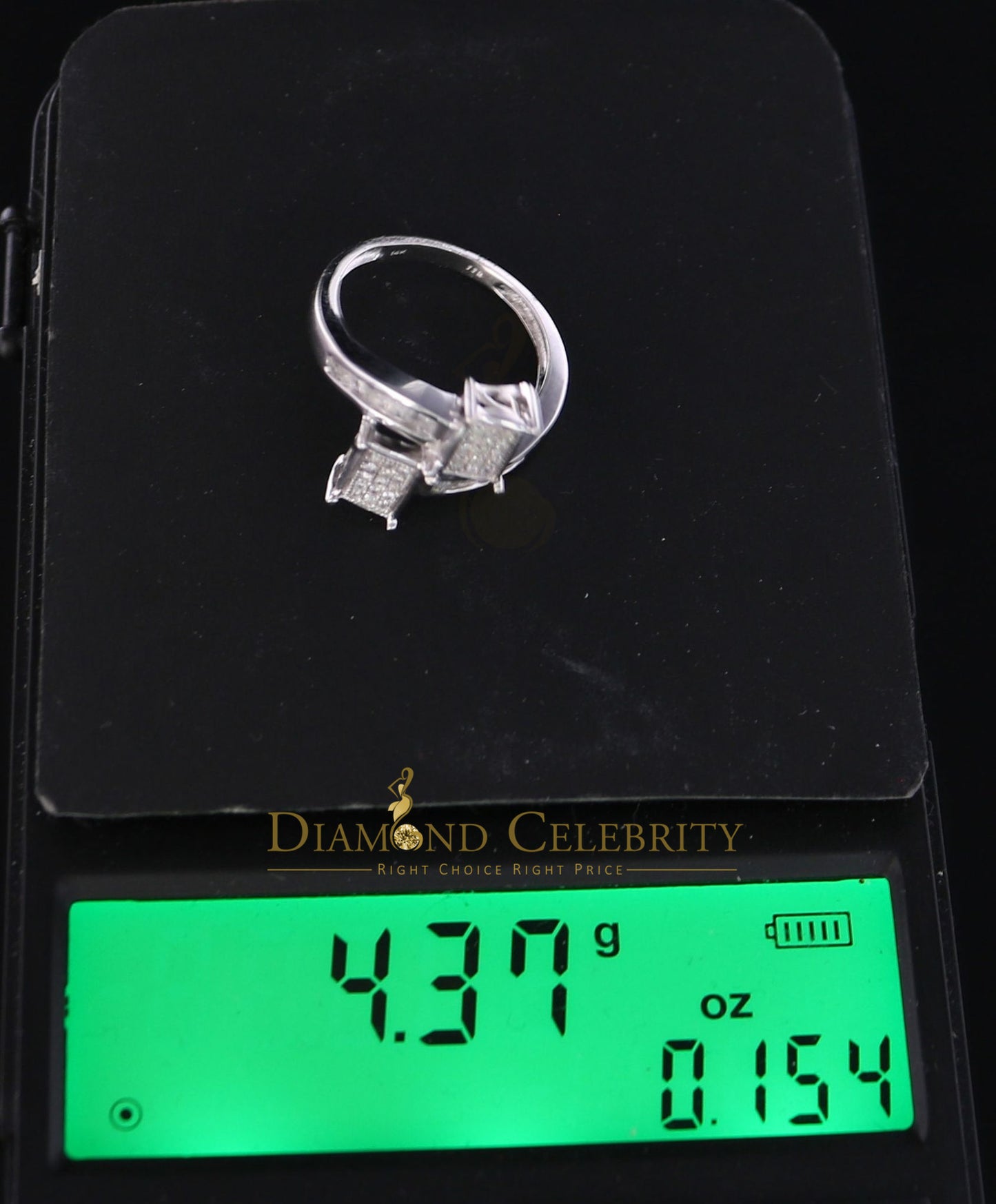 DiamondCelebritees Real 14kt White Gold with 0.33CT Real Mix Bugget Round Diamond Ring Size 6.5