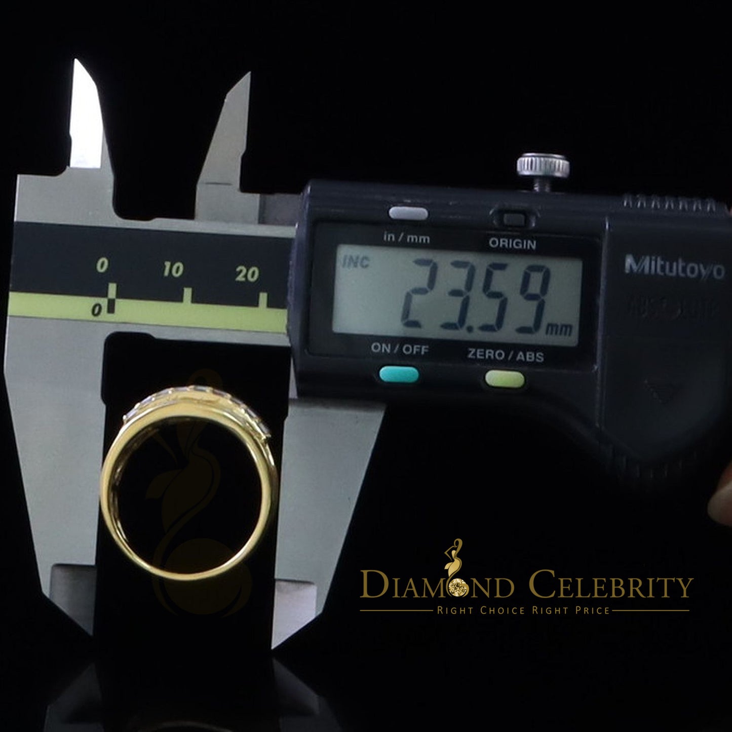 DiamondCelebritees 925 Yellow 1.75ct Cubic Zirconia Silver Men's Adjustable Ring From SZ 9 to 11