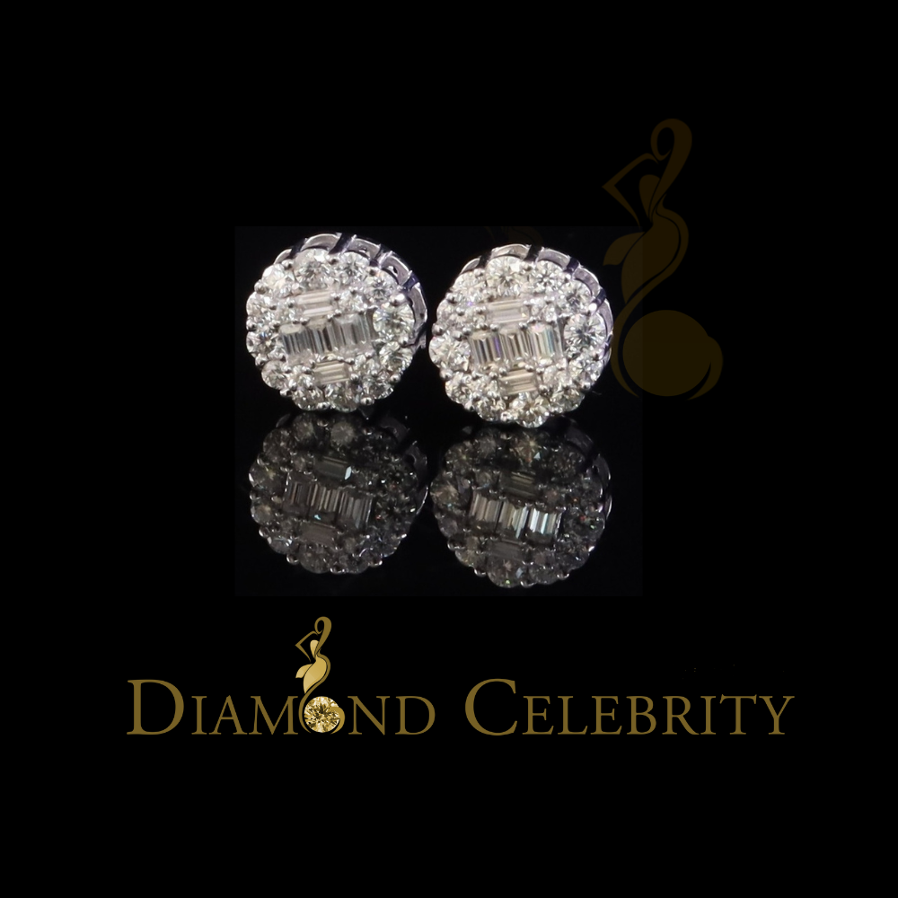 Diamondcelebritees White Men's/Womens 925 Silver 1.50ct VVS 'D' Moissanite Round Stud Earrings