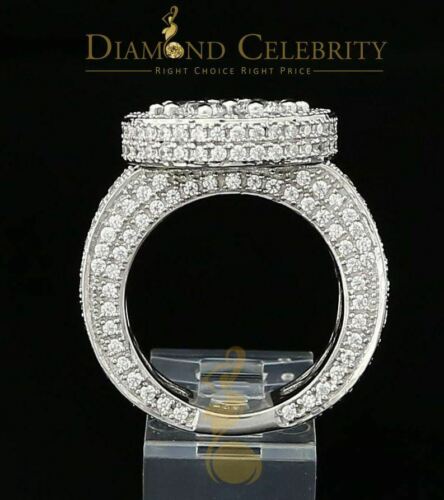 DiamondCelebritees White 925 Silver Sterling 14.00ct Round Cubic Zirconia Fashion Men's Ring SZ9.5
