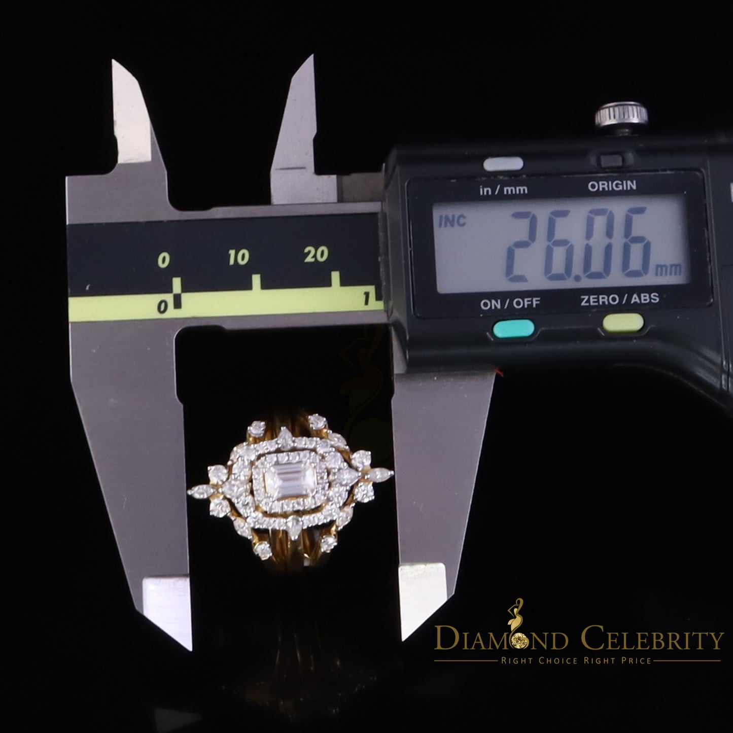 DiamondCelebritees 2.00ct Moissanite Marquise Yellow Radiant Round Cut 925 Silver Women Ring Sz 7