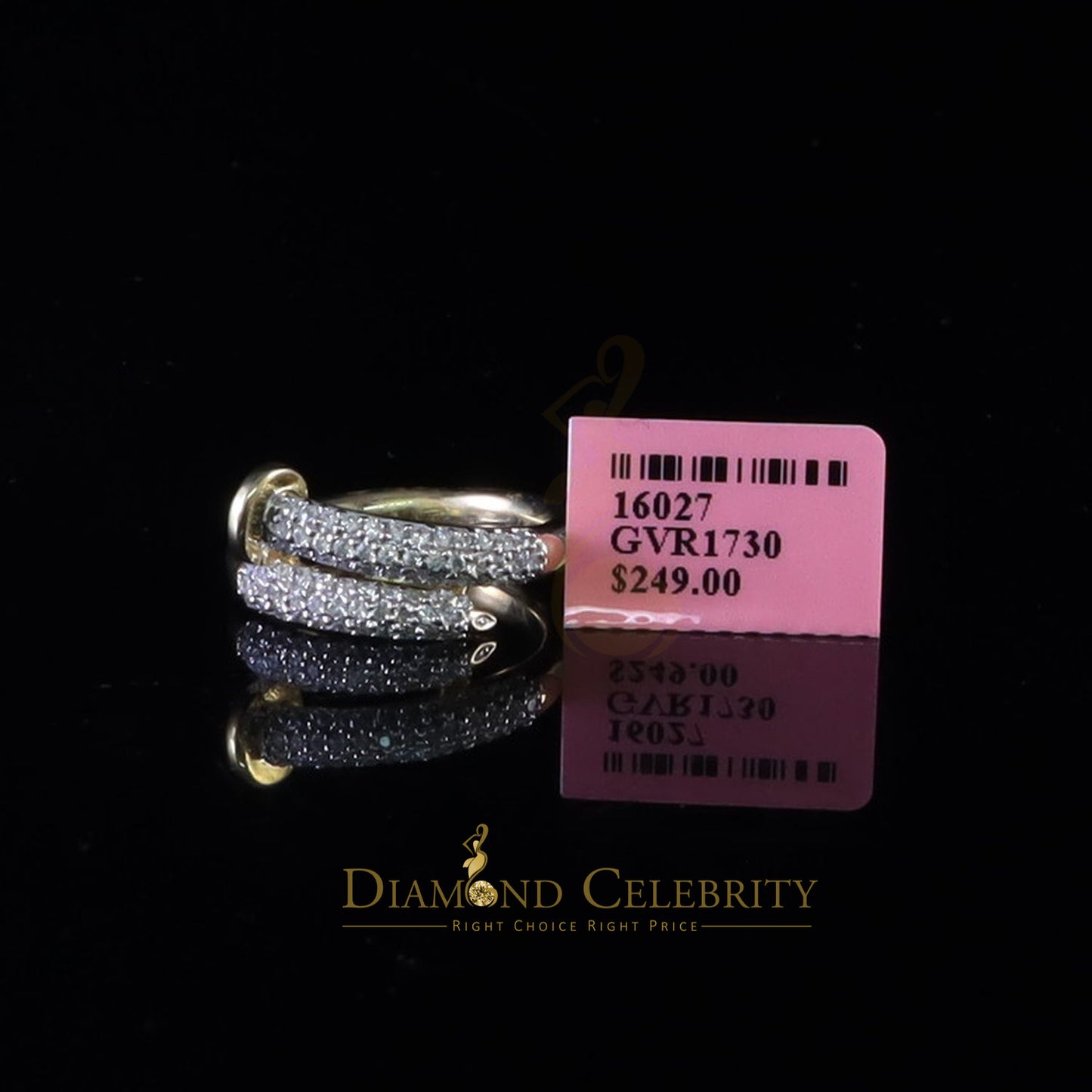 DiamondCelebritees 0.70ct Cubic Zirconia Yellow Sterling Silver Men's/ Women Ring Engagement SZ 6.5
