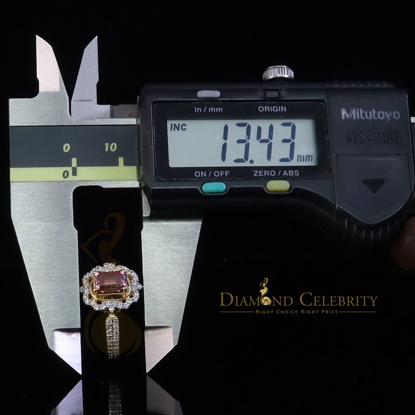 DiamondCelebritees 2.00CT Women's 925 Silver Yellow VVS D Pink & White Moissanite Emerald Ring SZ 7