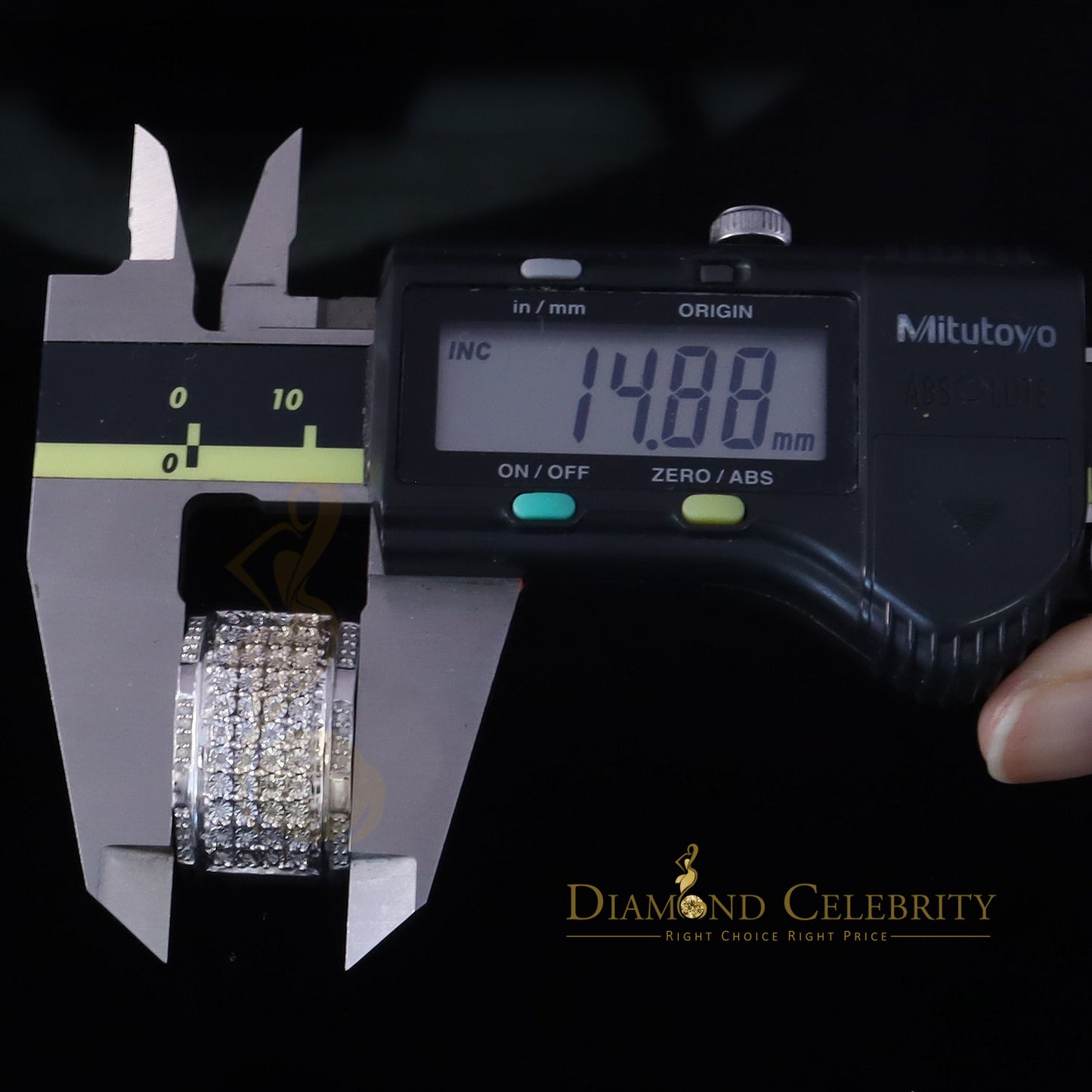 Big 0.25ct Real Diamond 925 White Miracle set Silver Wide Men's Band Ring SZ10