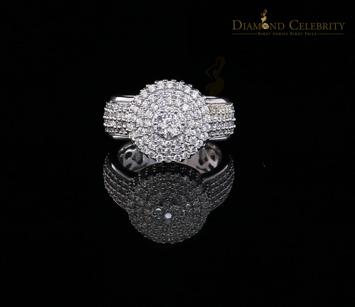 DiamondCelebritees Sterling White Silver Round-Shaped 4.75ct Cubic Zirconia Womens Ring Size 7.5