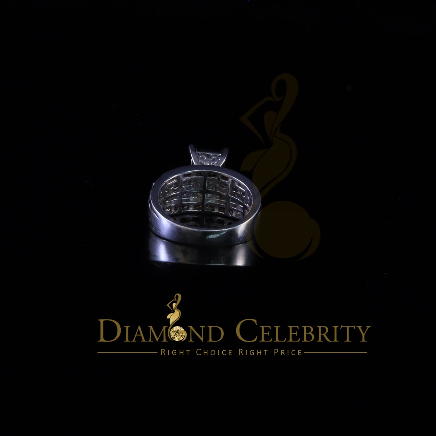 DiamondCelebritees 925 Sterling White Silver Square Shape Cubic Zirconia 1.50ct Womens Ring Size 7