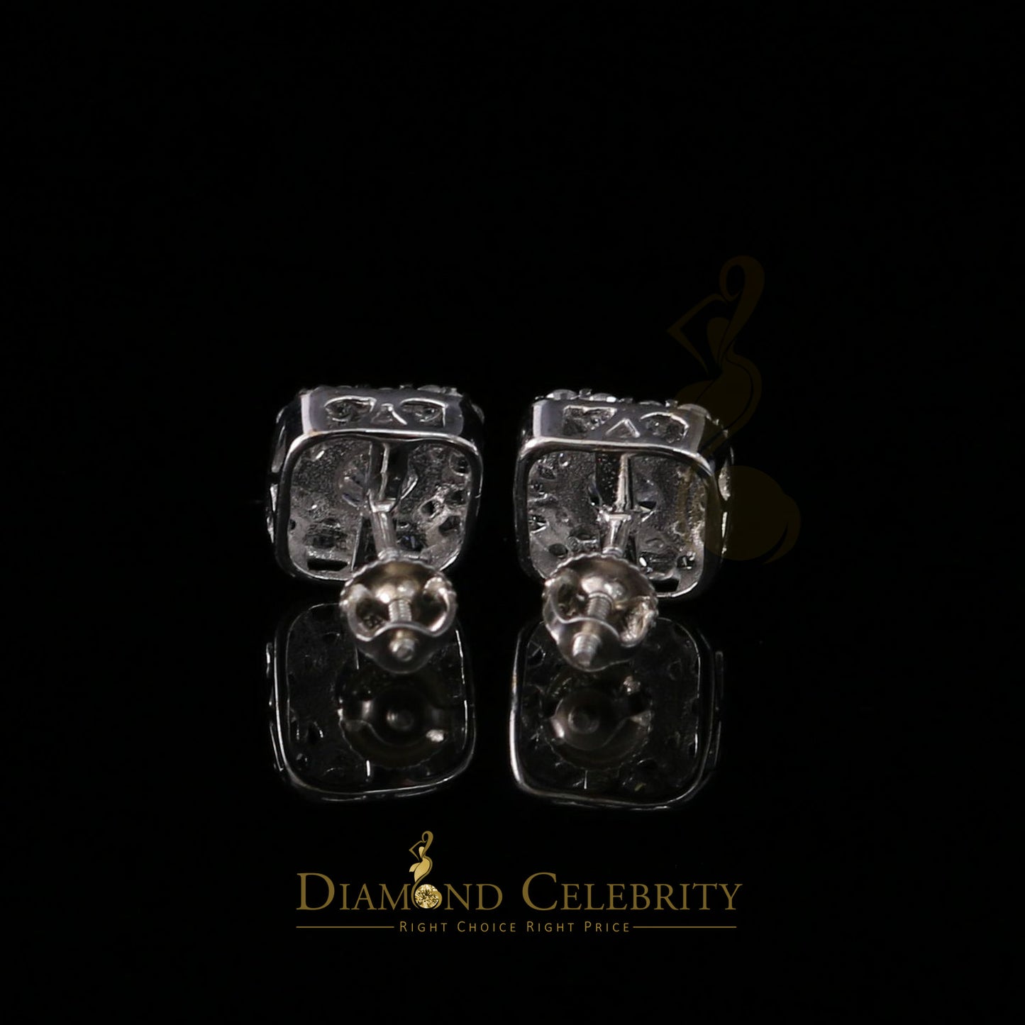 DiamondCelebritees White 3.8ct Cubic Zirconia 925 Sterling Silver Women's & Men's Square Earrings