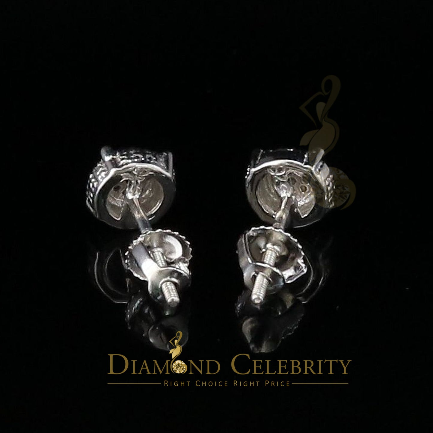 DiamondCelebritees 0.05ct Real Diamond 925 Sterling Silver White For Men's & Women's Round Earring