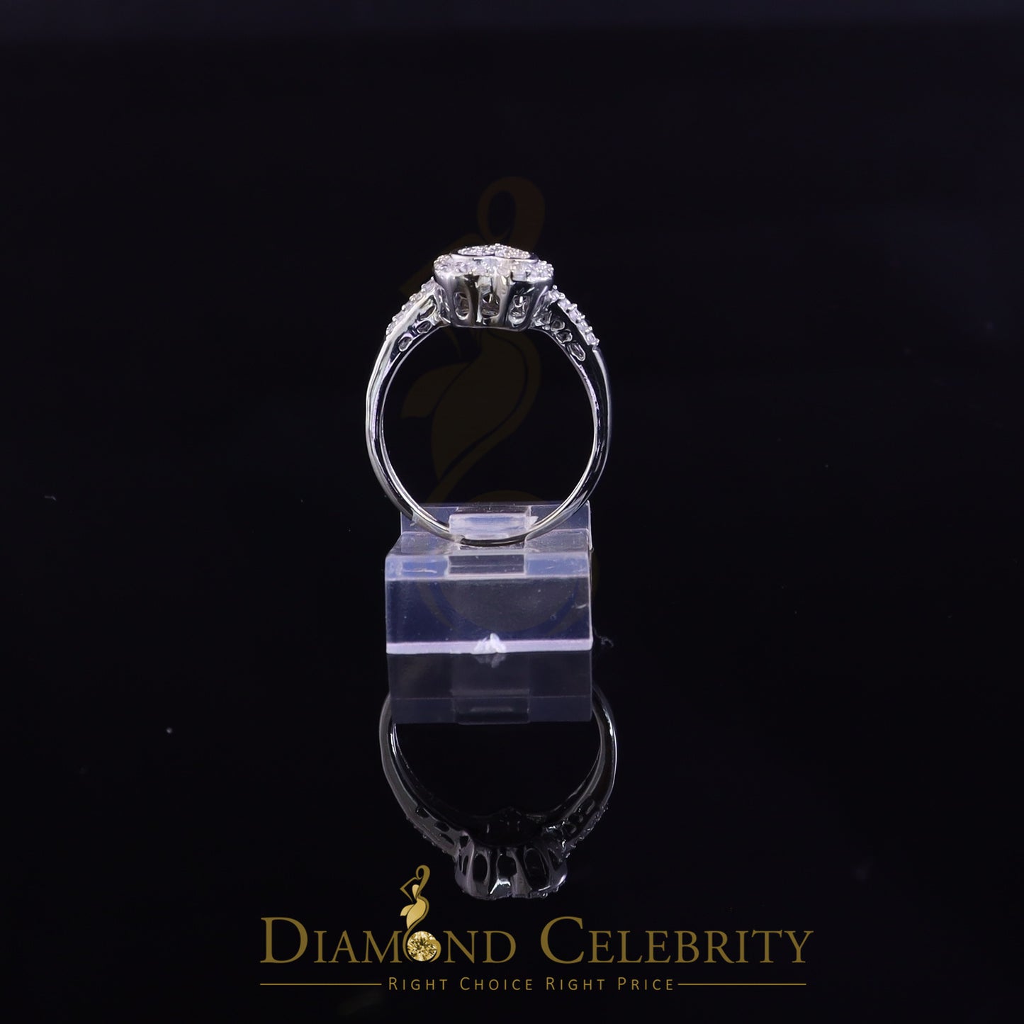 DiamondCelebritees 925 Silver 0.59ct Shiny Cubic Zirconia White Heart Engagement Womens Ring Size 7