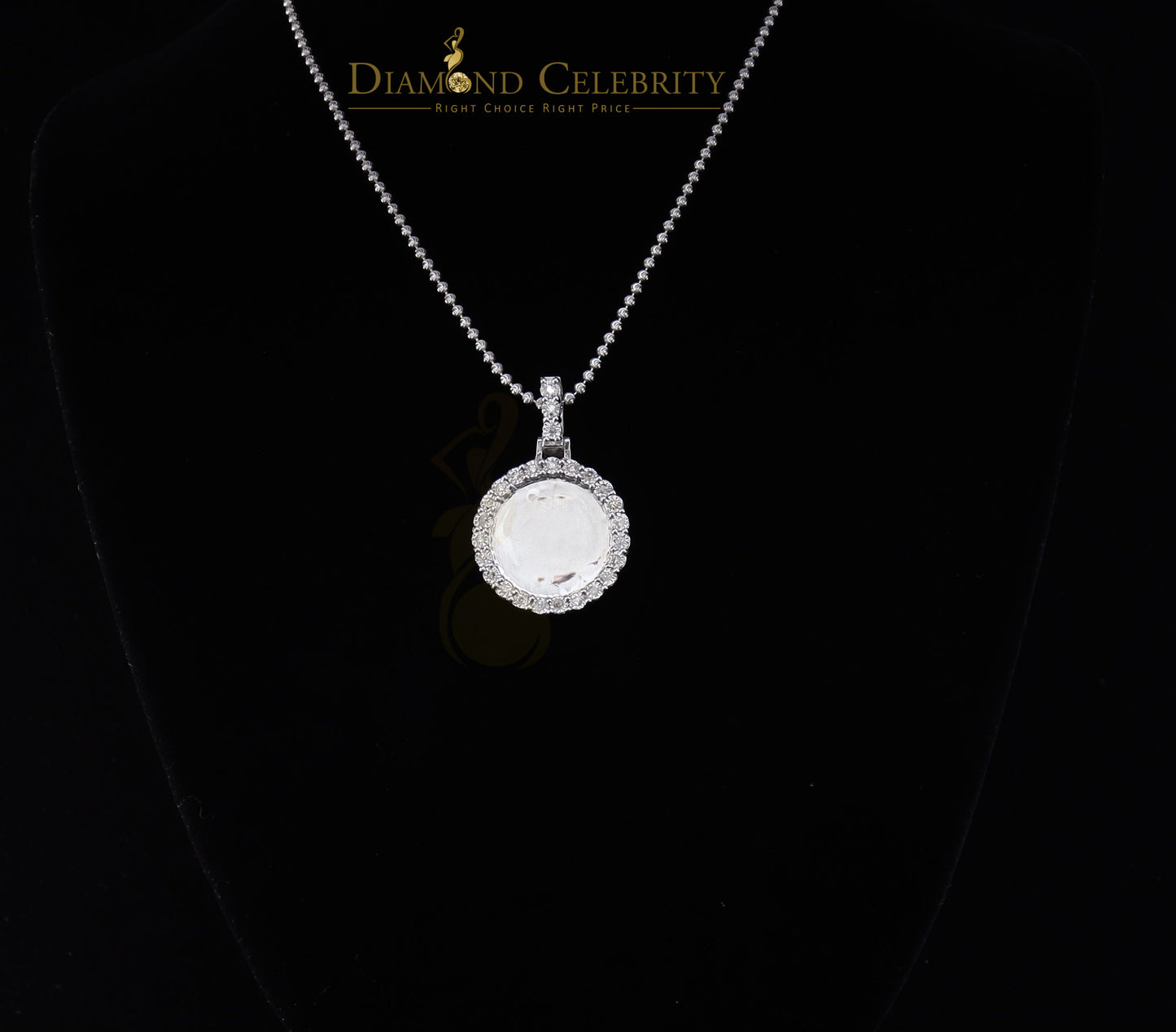 DiamondCelebritees Real 0.50ct Diamond 925 Sterling Silver 1.0" PICTURE Fashion White Pendant