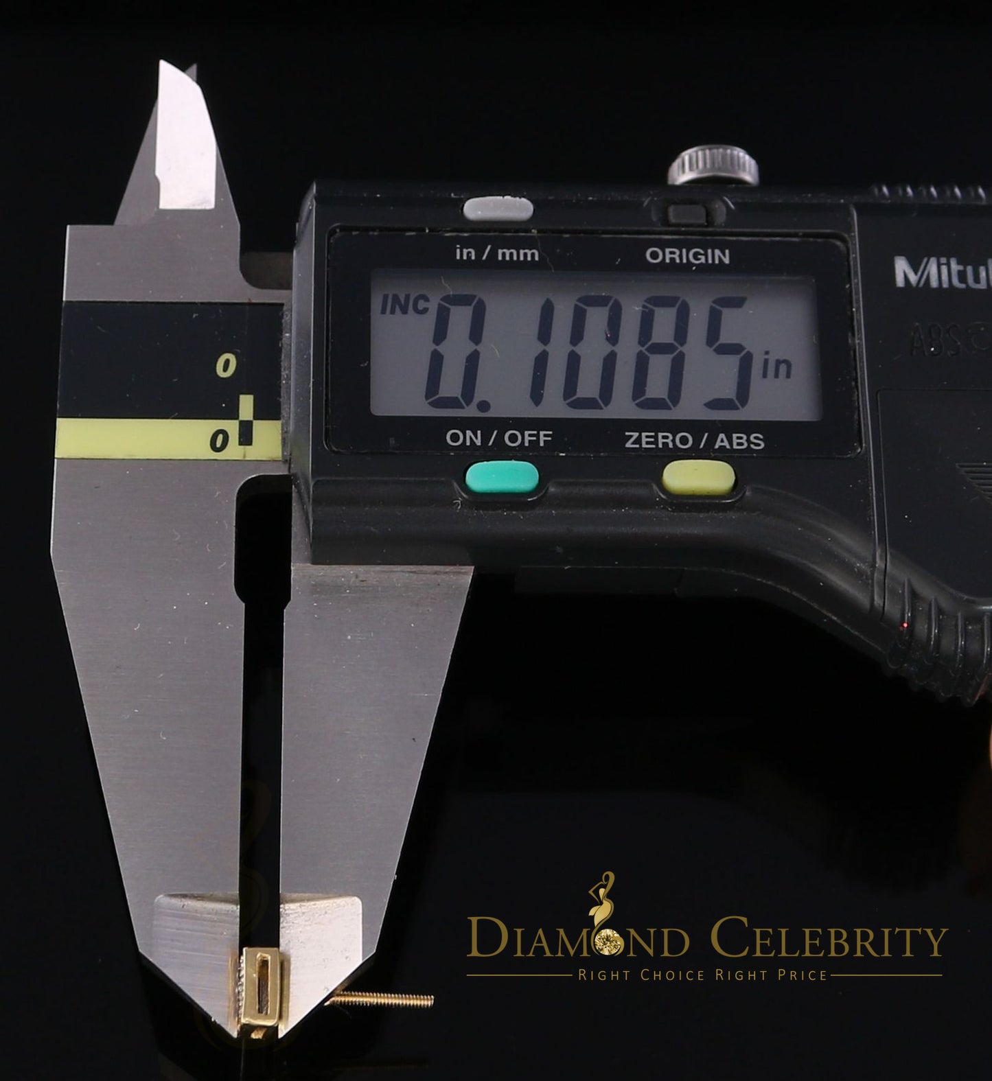DiamondCelebriteesReal 10K Yellow Gold Square Earrings with 0.10CT Real Diamonds