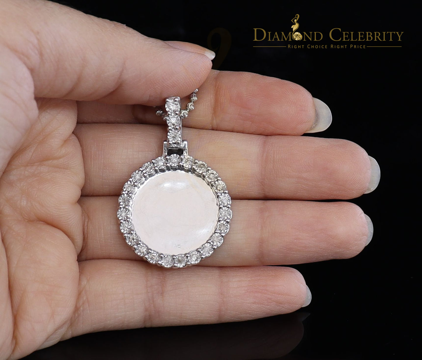 DiamondCelebritees Real 0.50ct Diamond 925 Sterling Silver 1.0" PICTURE Fashion White Pendant