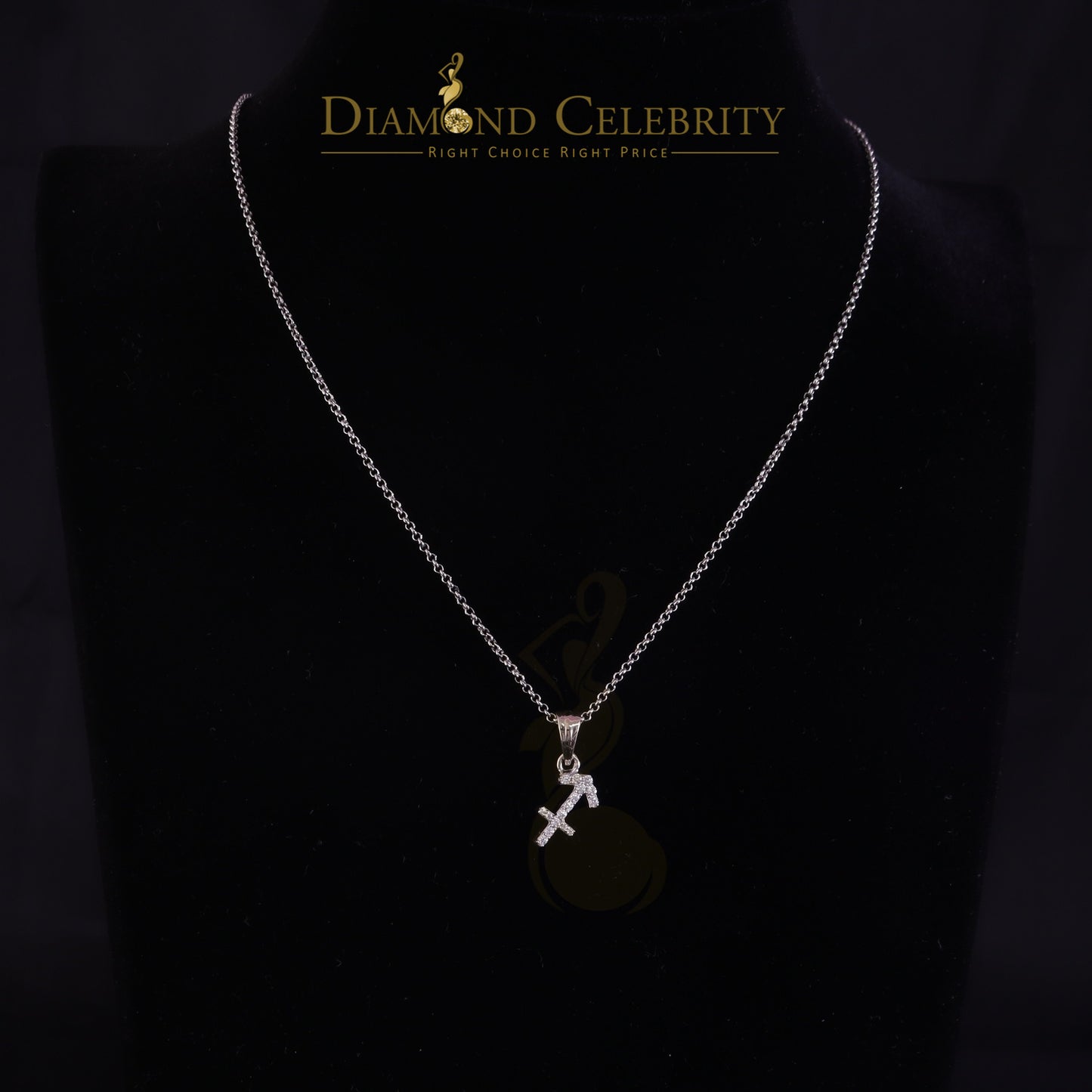 DiamondCelebritees 0.34ct Cubic Zirconia White Silver SAGITTARIUS-DECEMBER Pendant Men's & Women's