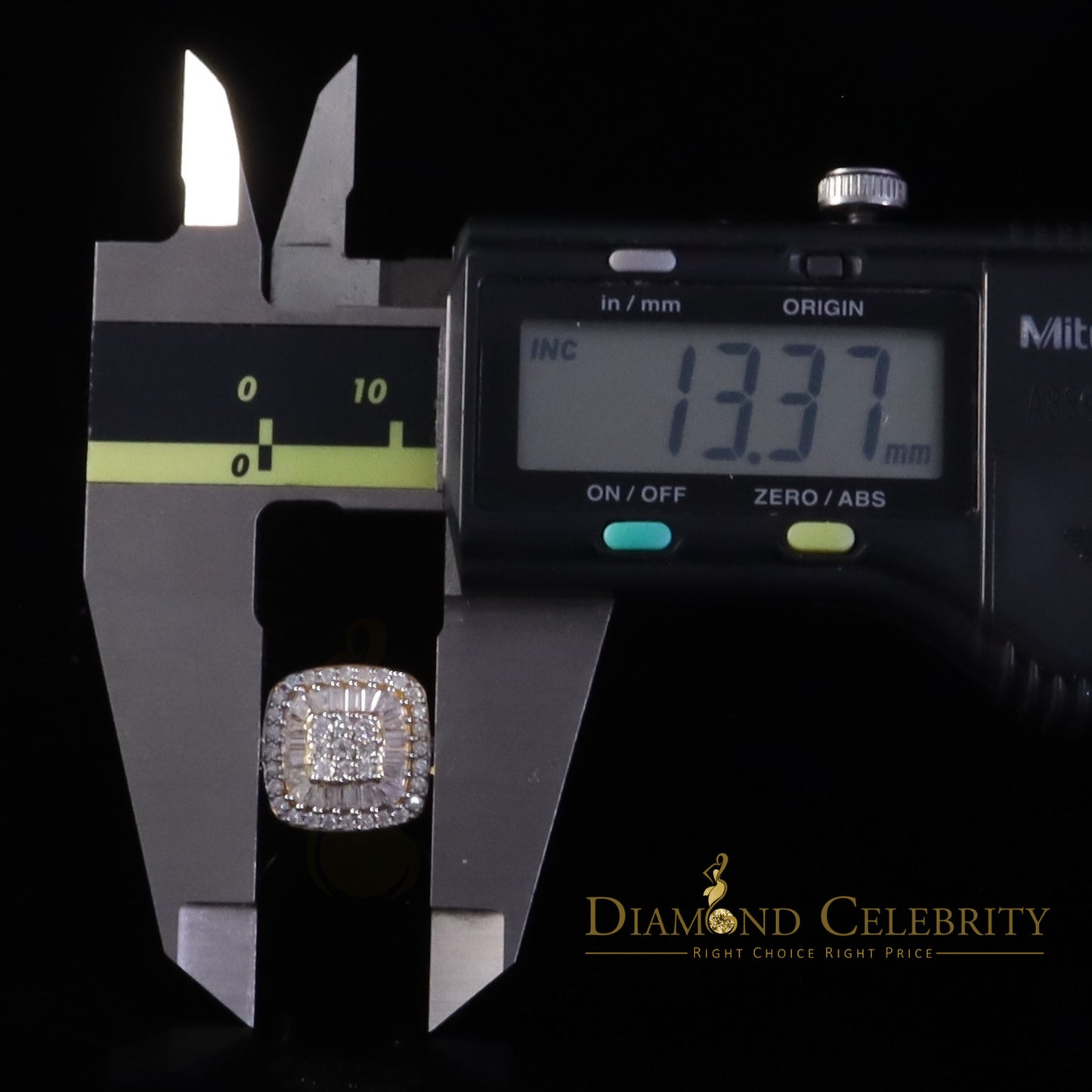 DiamondCelebritees Womens 925 Sterling Yellow Silver 1.00ct VVS 'D' Moissanite Square Rings Size 7