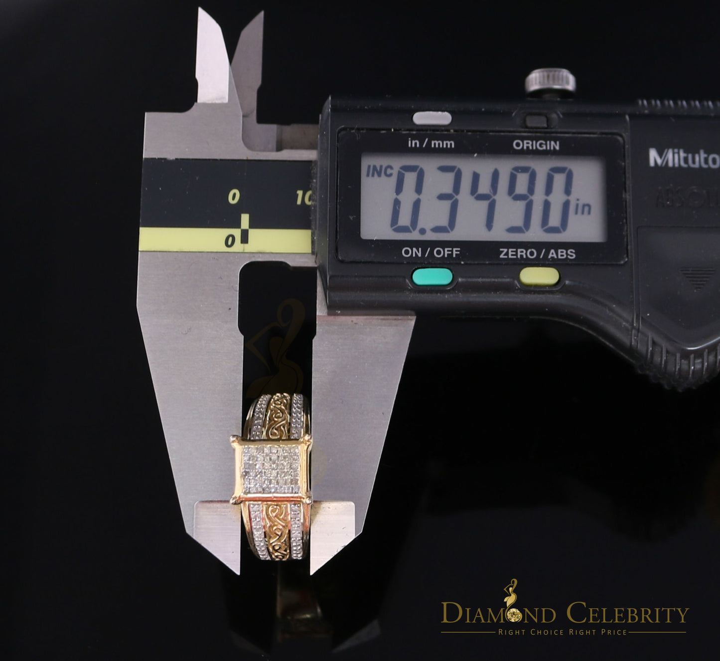 DiamondCelebritees Real Diamond 0.50 CT 925 Silver Yellow Shiny Womens Square Engagement Ring SZ 8