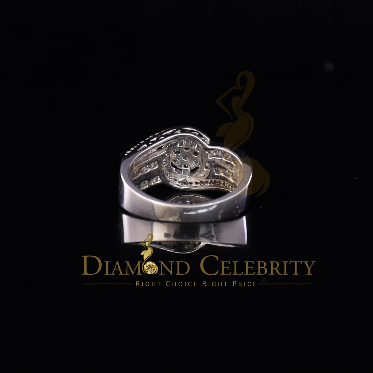 DiamondCelebritees 925 Sterling Silver 1.70ct White Cubic Zirconia Engagement Womens Ring Size 8