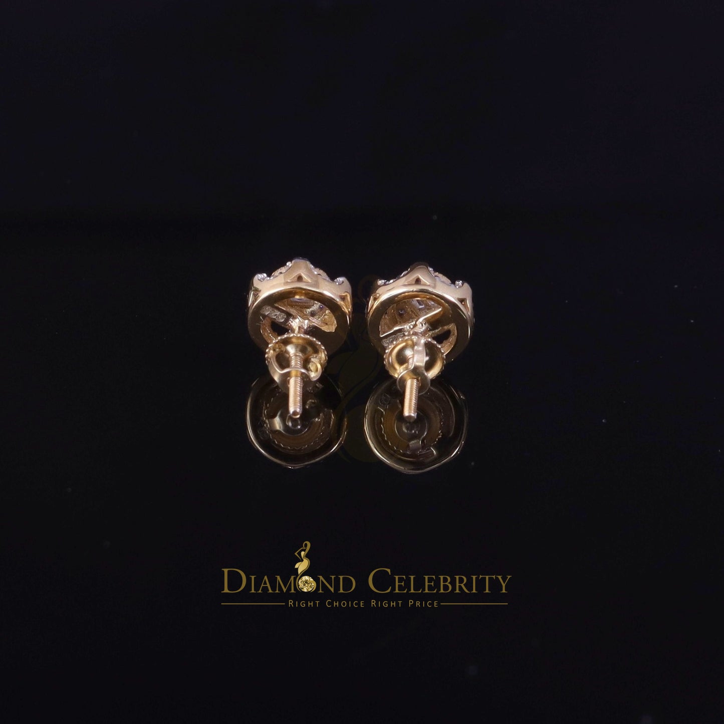 DiamondCelebritees 0.50ct VVS 'D' Moissanite Men's/Womens 925 Silver Yellow Round Stud Earrings