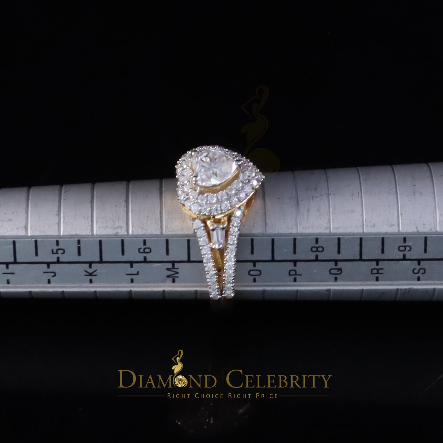 DiamondCelebritees Heart Ring Sz 7 for Women's 925 Yellow Sterling Silver 1.50ct VVS 'D' Moissanite