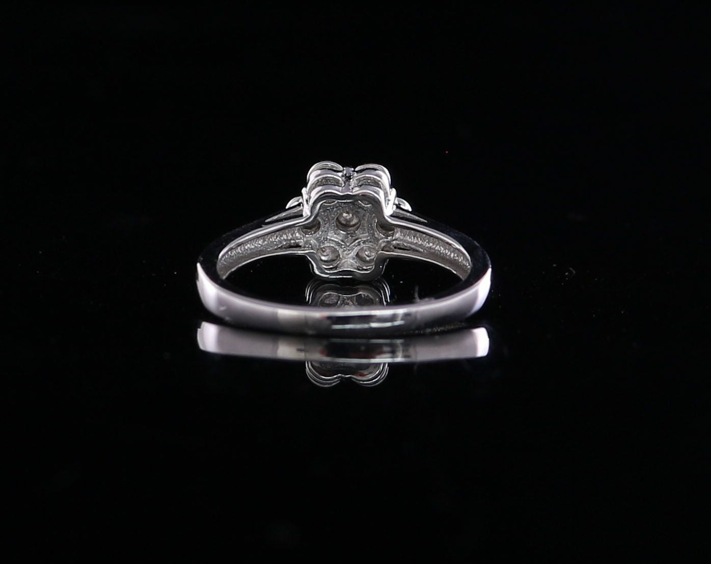 DiamondCelebritees Real Diamond 0.05ct Engagement Womens 925 Silver Yellow Ring Flower Shape Size 7