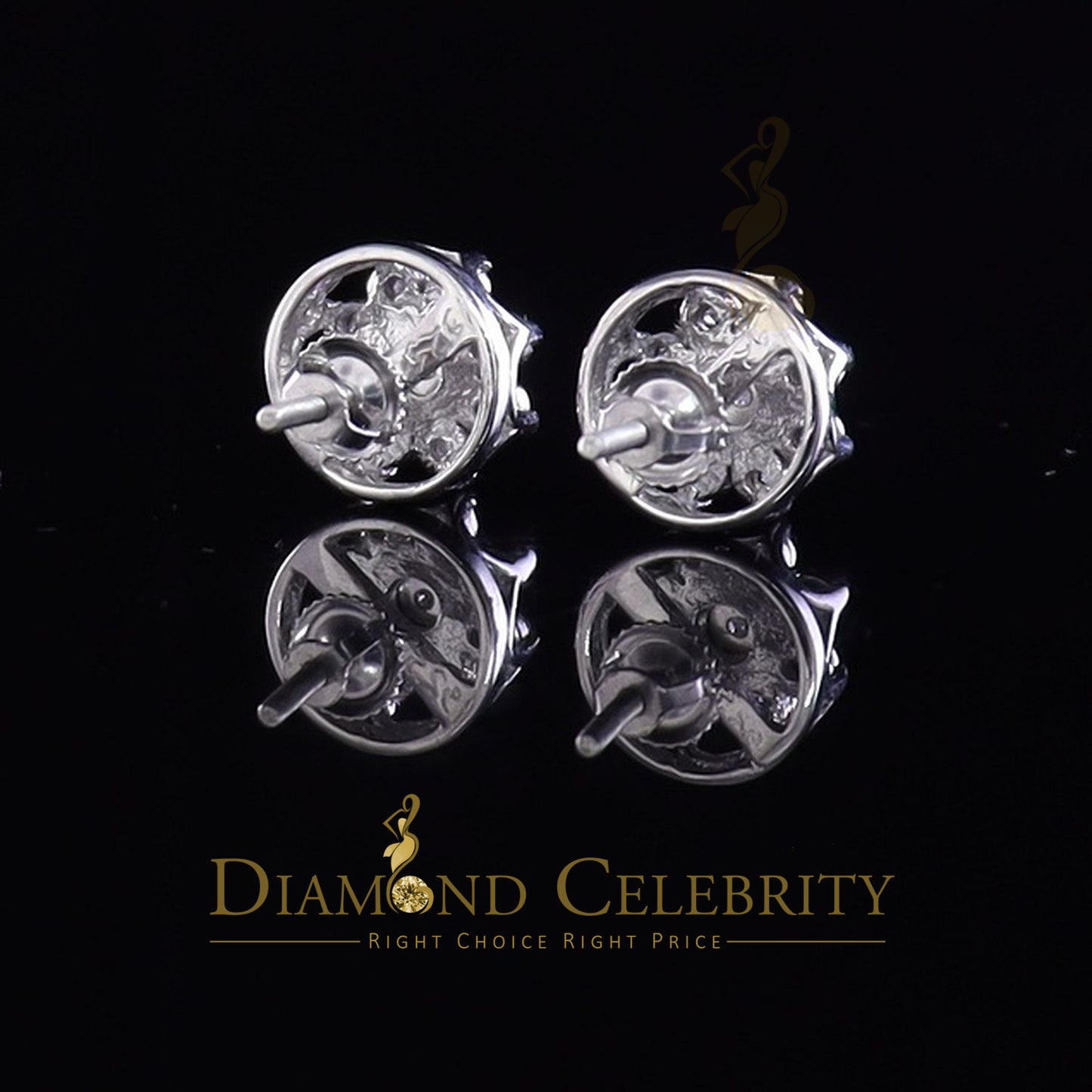DiamondCelebritees 925 Sterling Silver White 0.10ct Diamond For Men's & Women's Floral Earrings