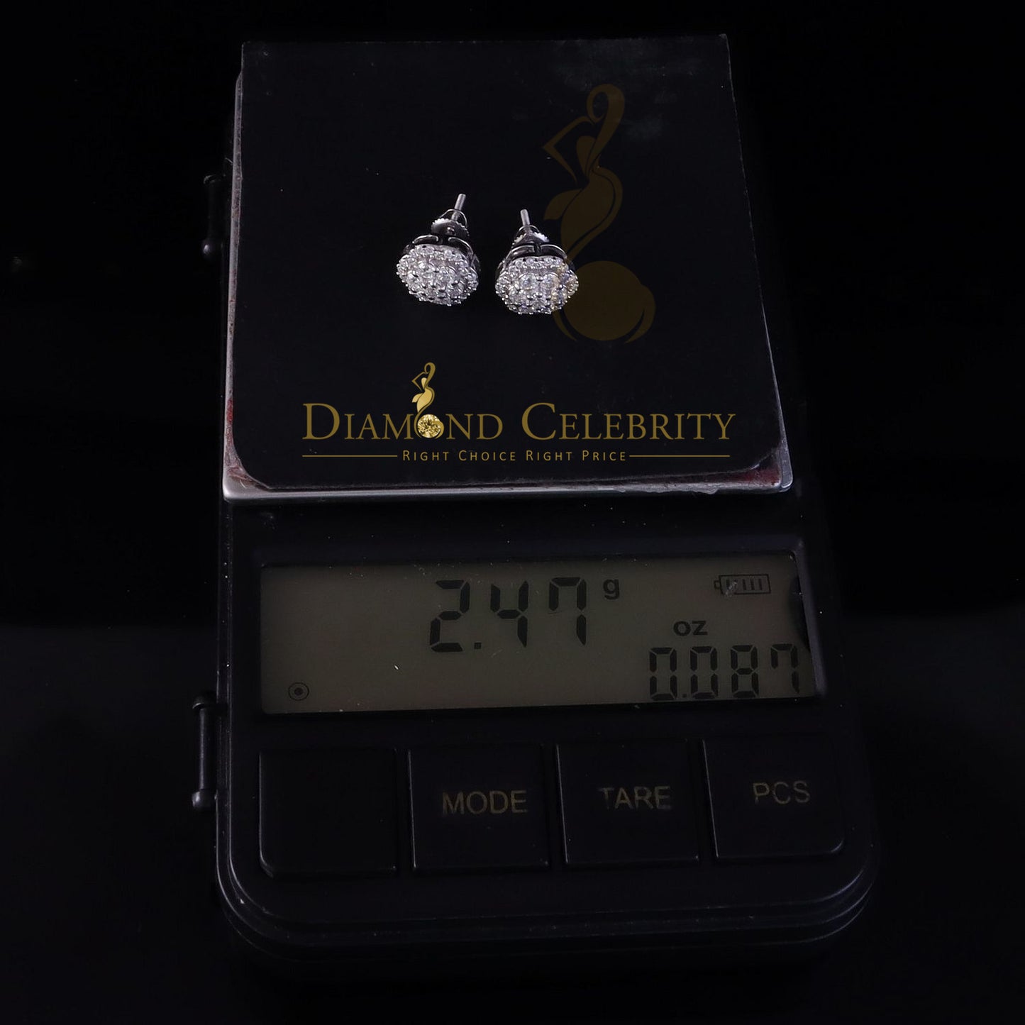 Diamondcelebritees 925 Silver White Women's/Men's 1.00ct VVS 'D' Moissanite Floral Stud Earrings