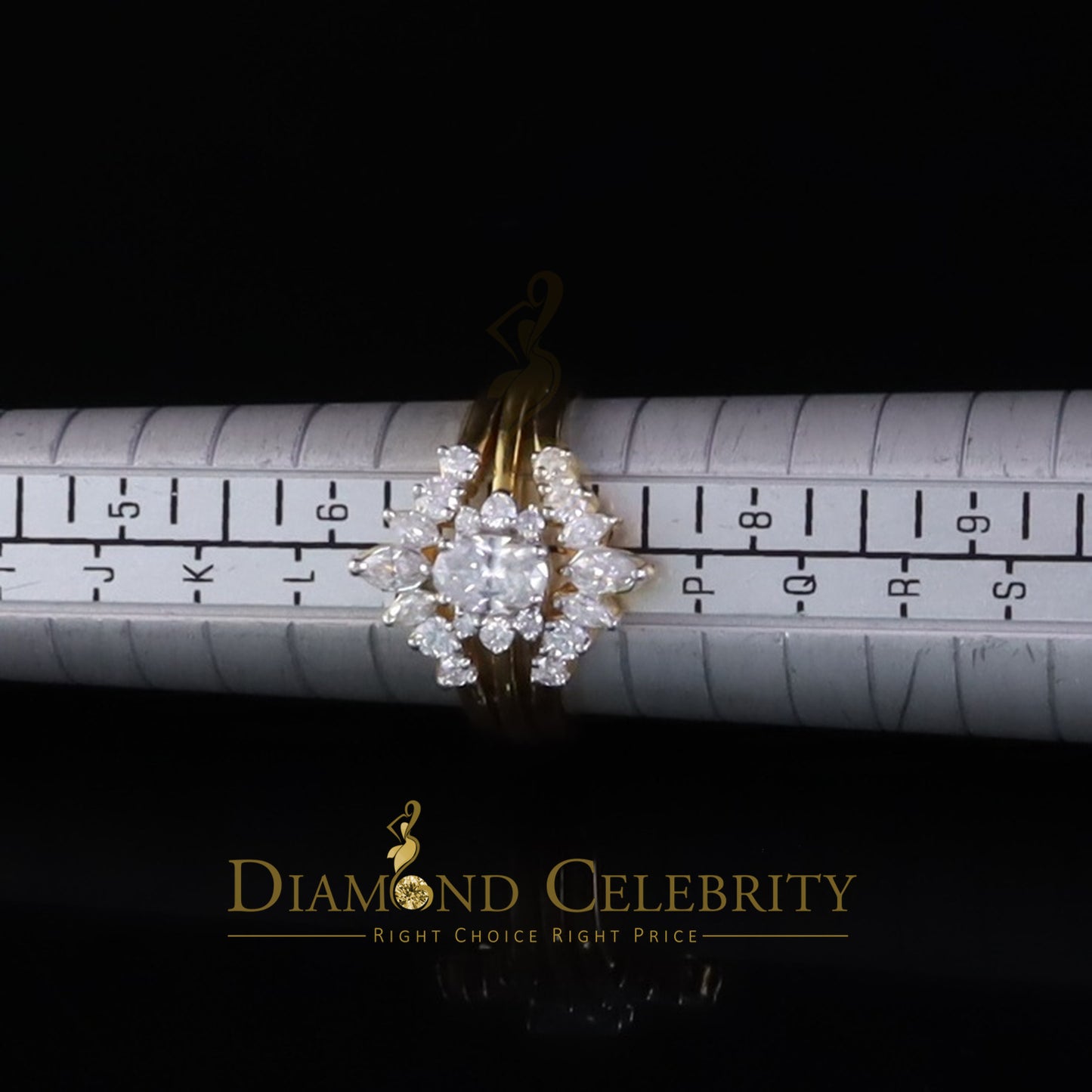 DiamondCelebritees 925 Silver Yellow 1.25ct VVS D Oval Solitaire Moissanite Bridal Insert Ring SZ 7