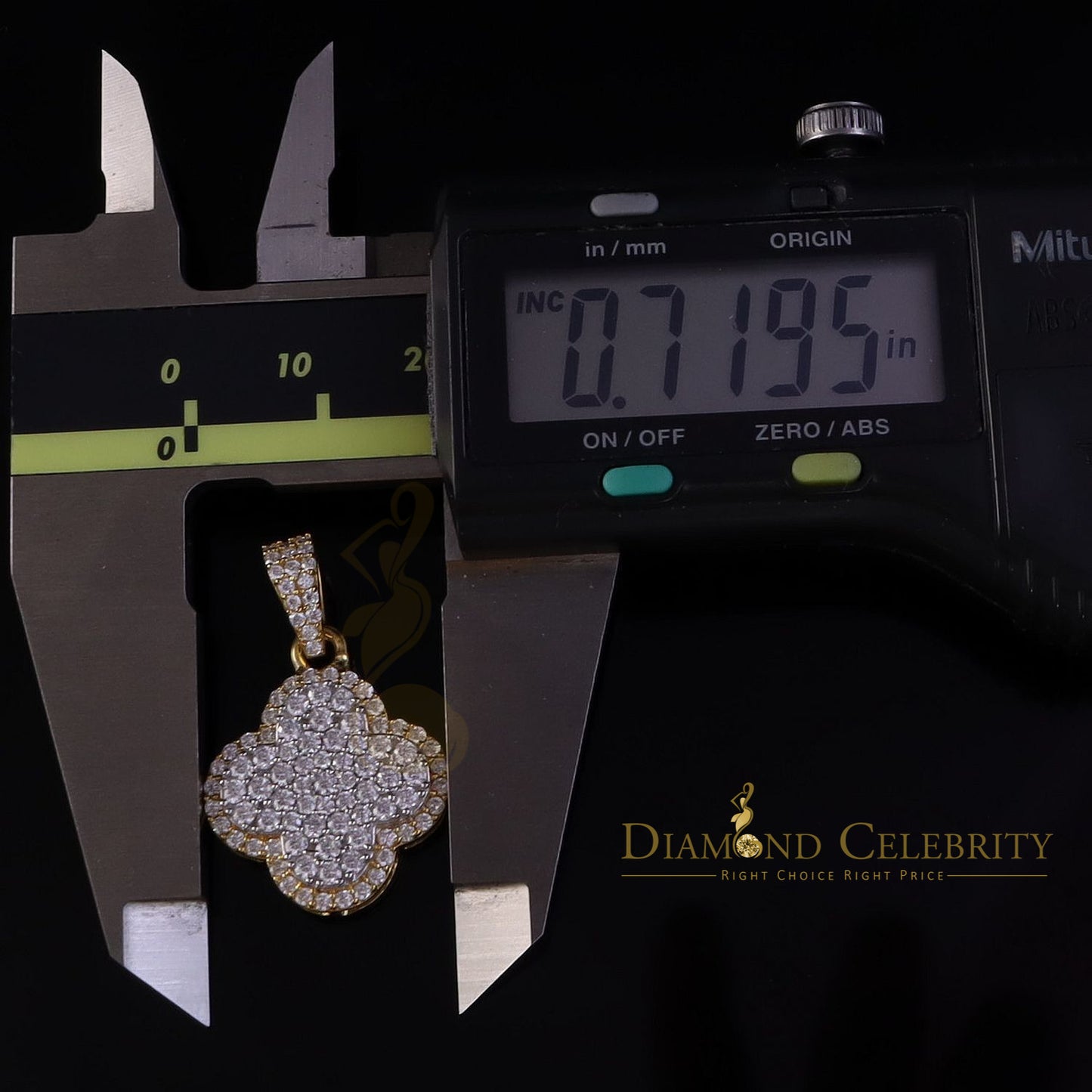 Diamondcelebritees New Big Yellow 925 Silver 1.00ct VVS D Clr Moissanite Clover Pendant for Women