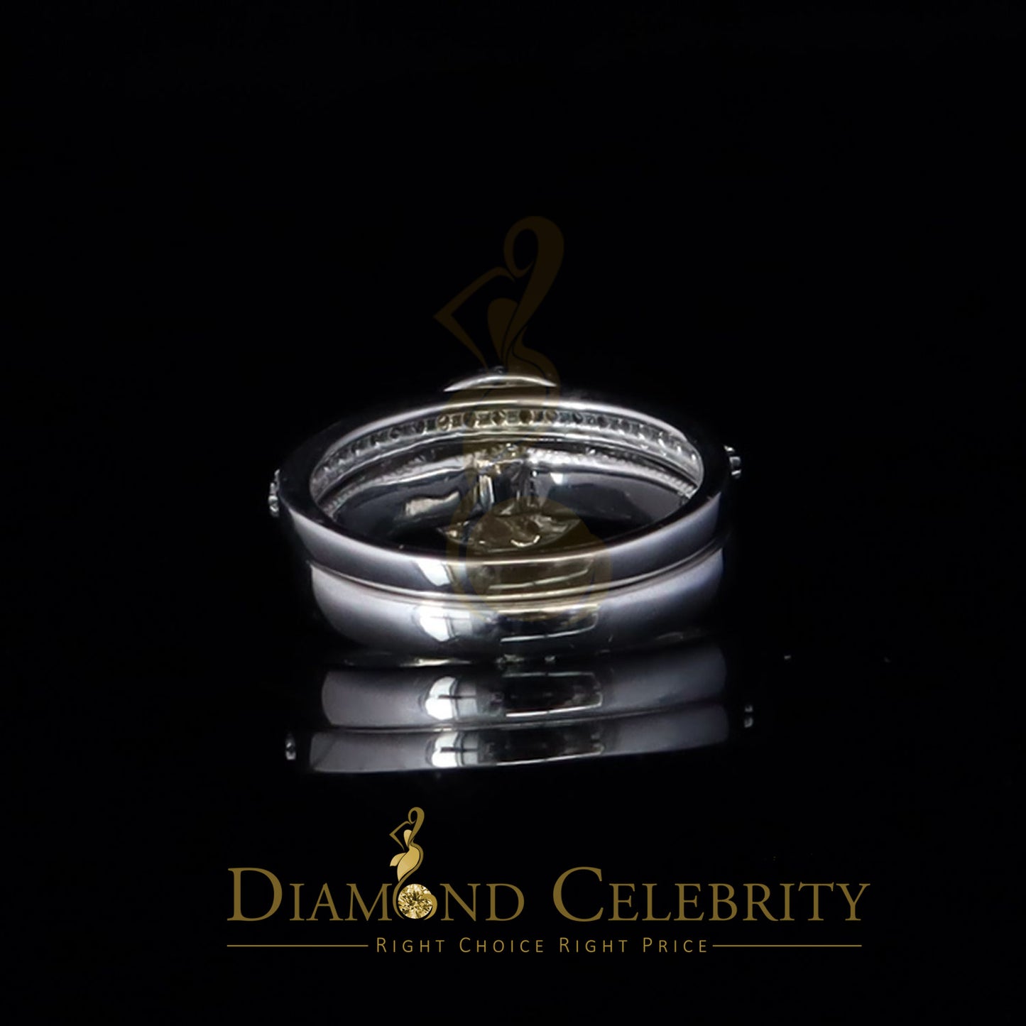 DiamondCelebritees 925 Women's White Silver 1.25ct CZ Round shape 2pcs Bridal /Engagement Ring SZ 7
